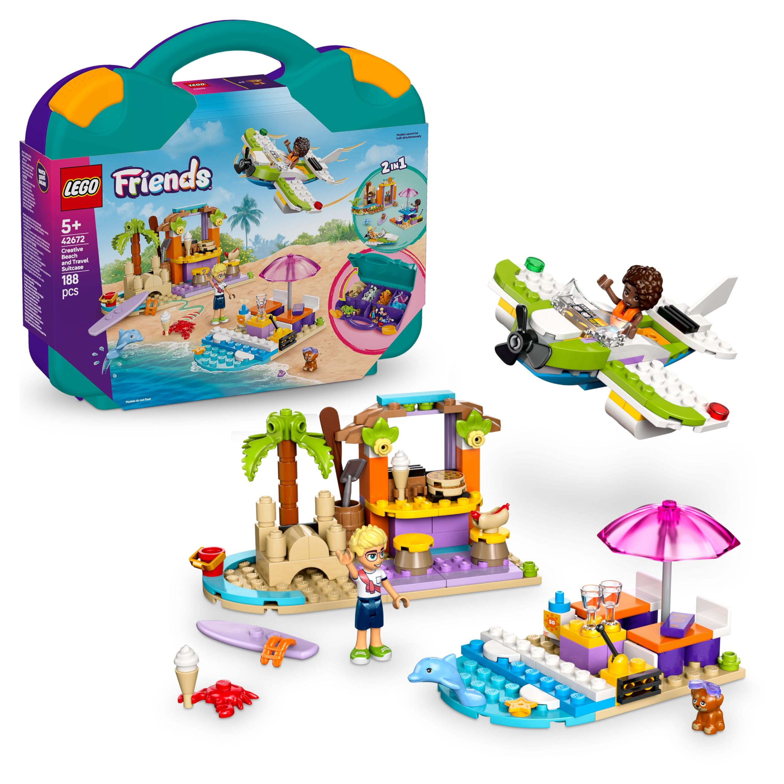 LEGO Friends 2in1 Creative Beach and Travel Suitcase Set - Buildable Playset for Kids 5+ 1