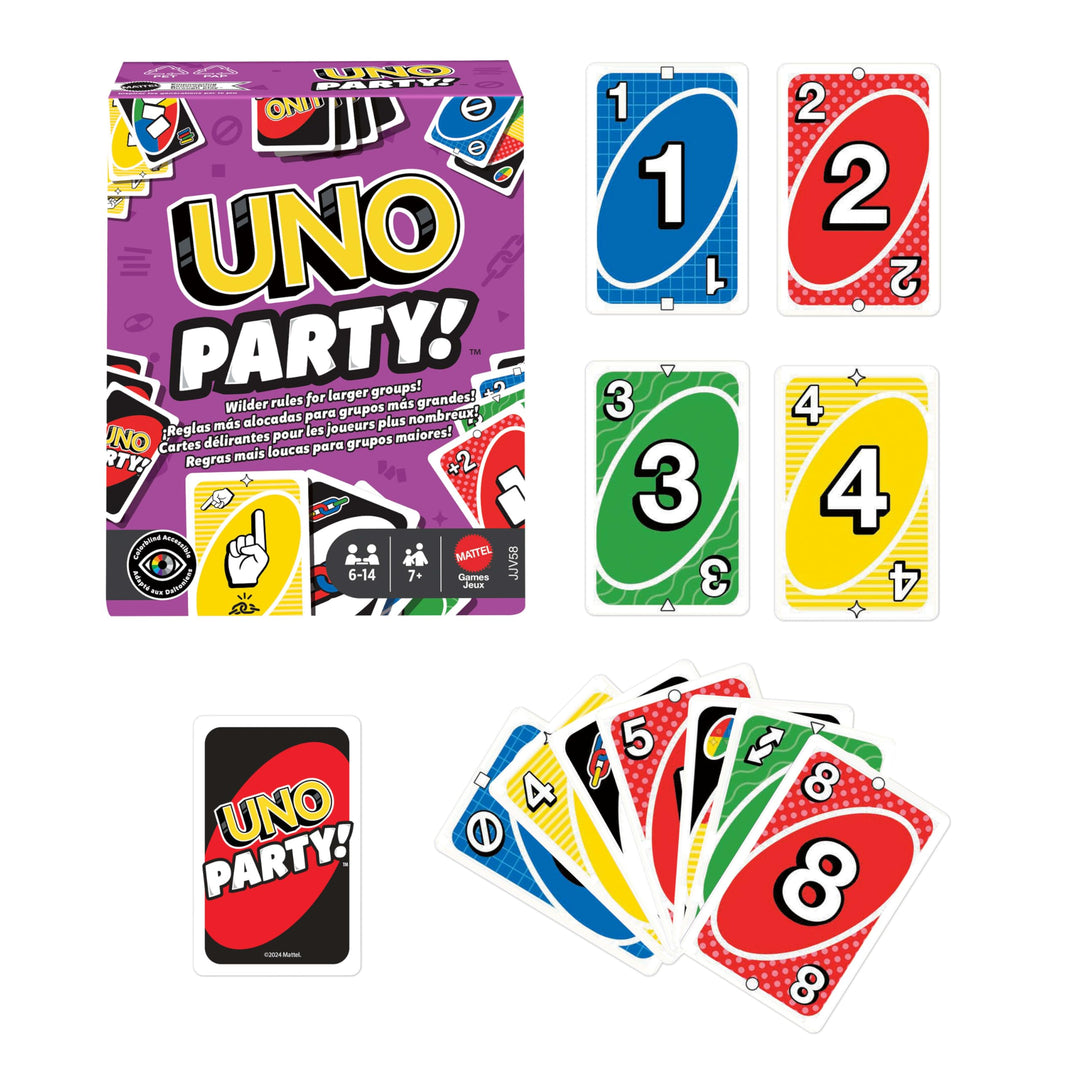 Mattel Games UNO Party Card Game with Deck & Special Rules for Large Groups