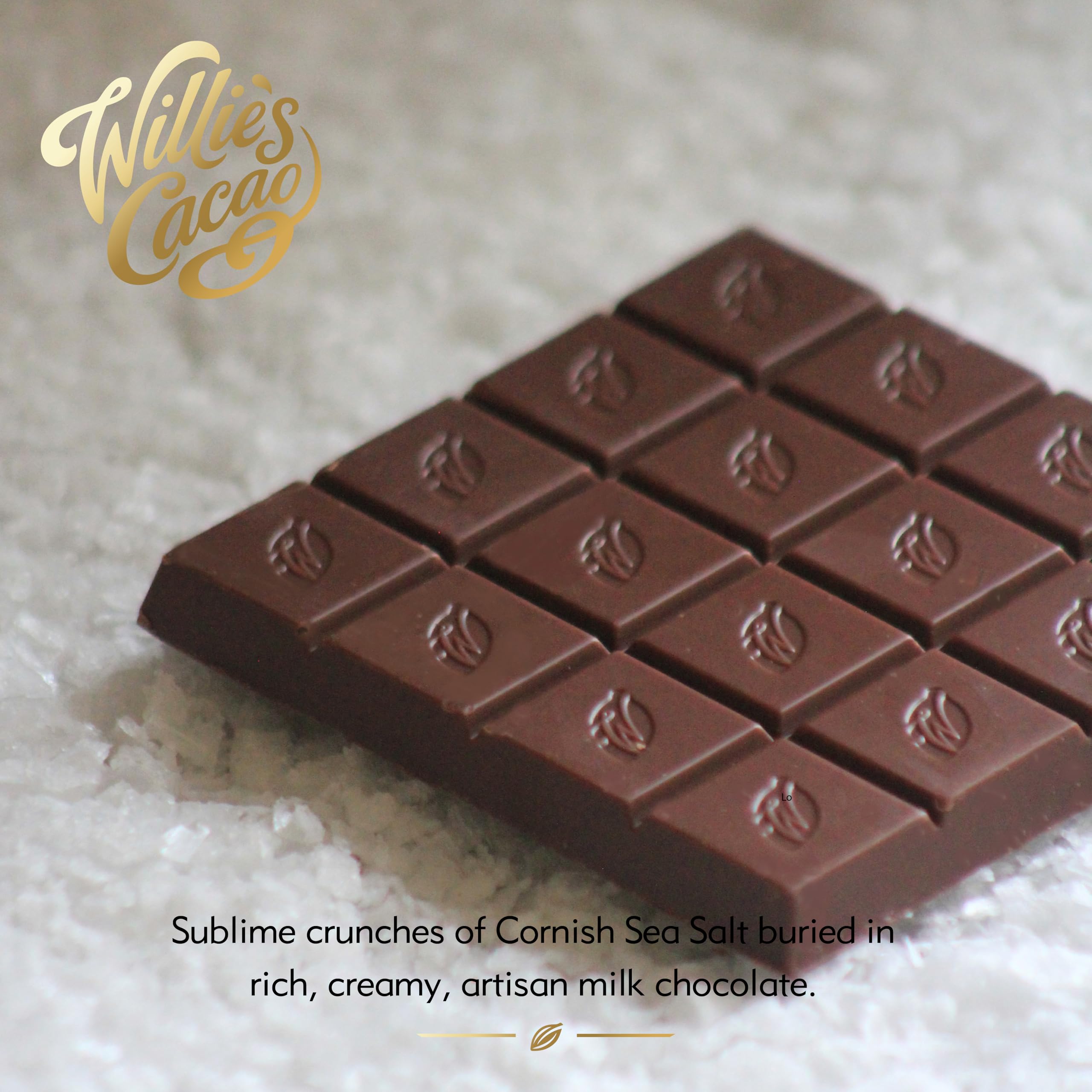 Willie's Cacao Bar - Sea Flakes, Milk Chocolate with Cornish Salt - 50g