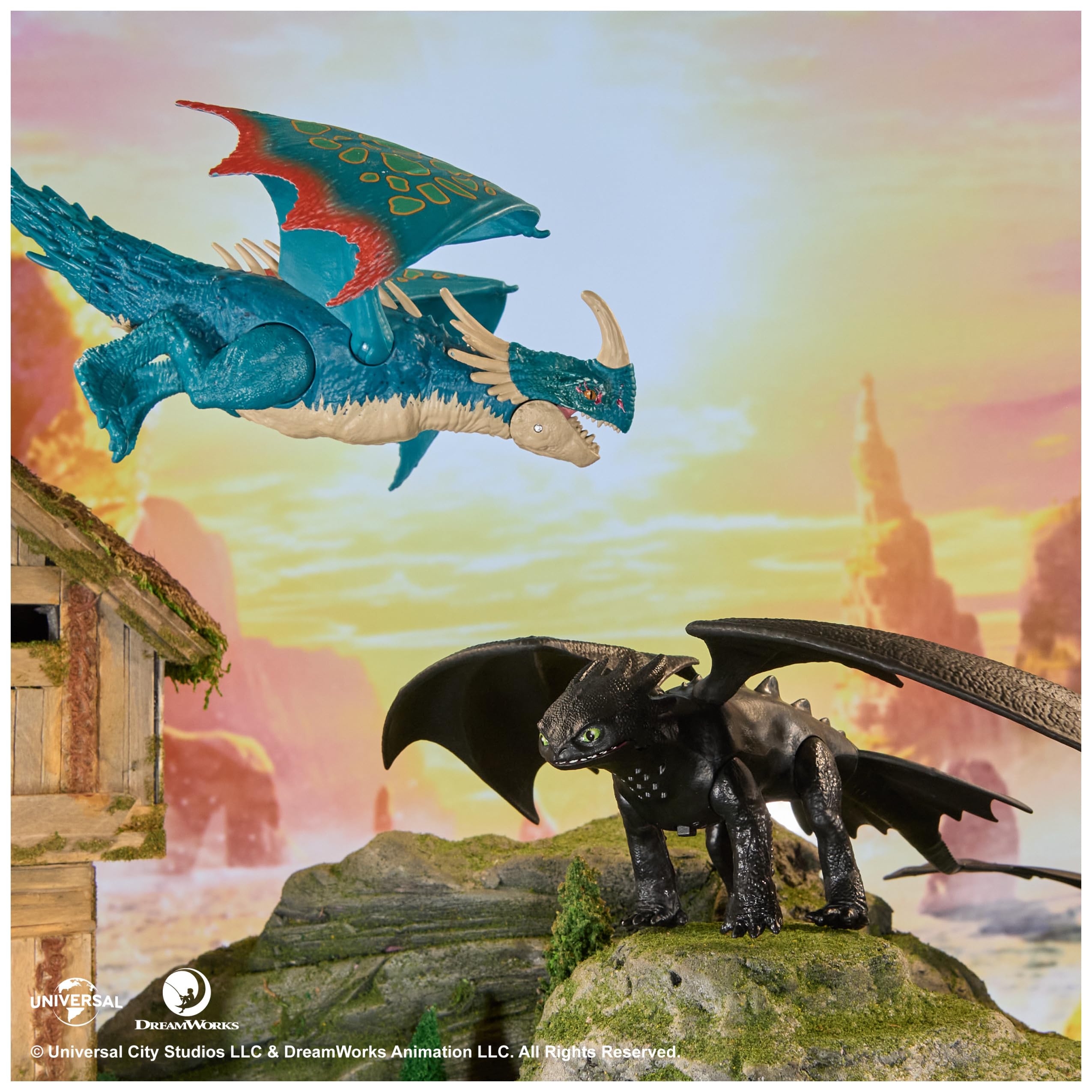 Dreamworks Dragons Battle Dragons Fire Blast Deadly Nadder Action Figure - 10 Inch, Multicolor 7