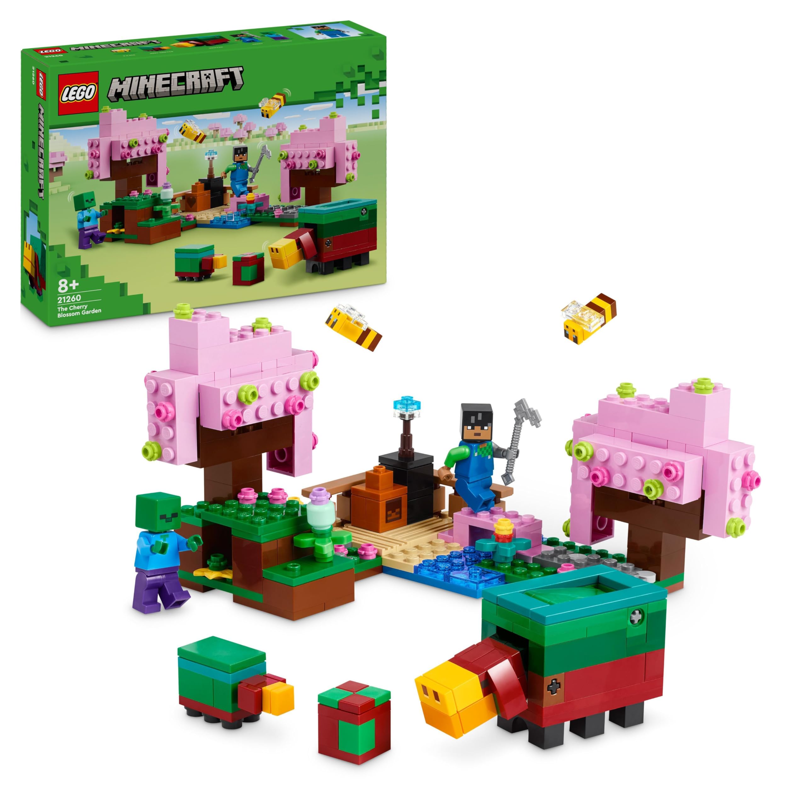 LEGO Minecraft The Cherry Blossom Garden Playset - Building Toy with Sunny, Sniffer & Zombie Figures for Kids 8+ 1