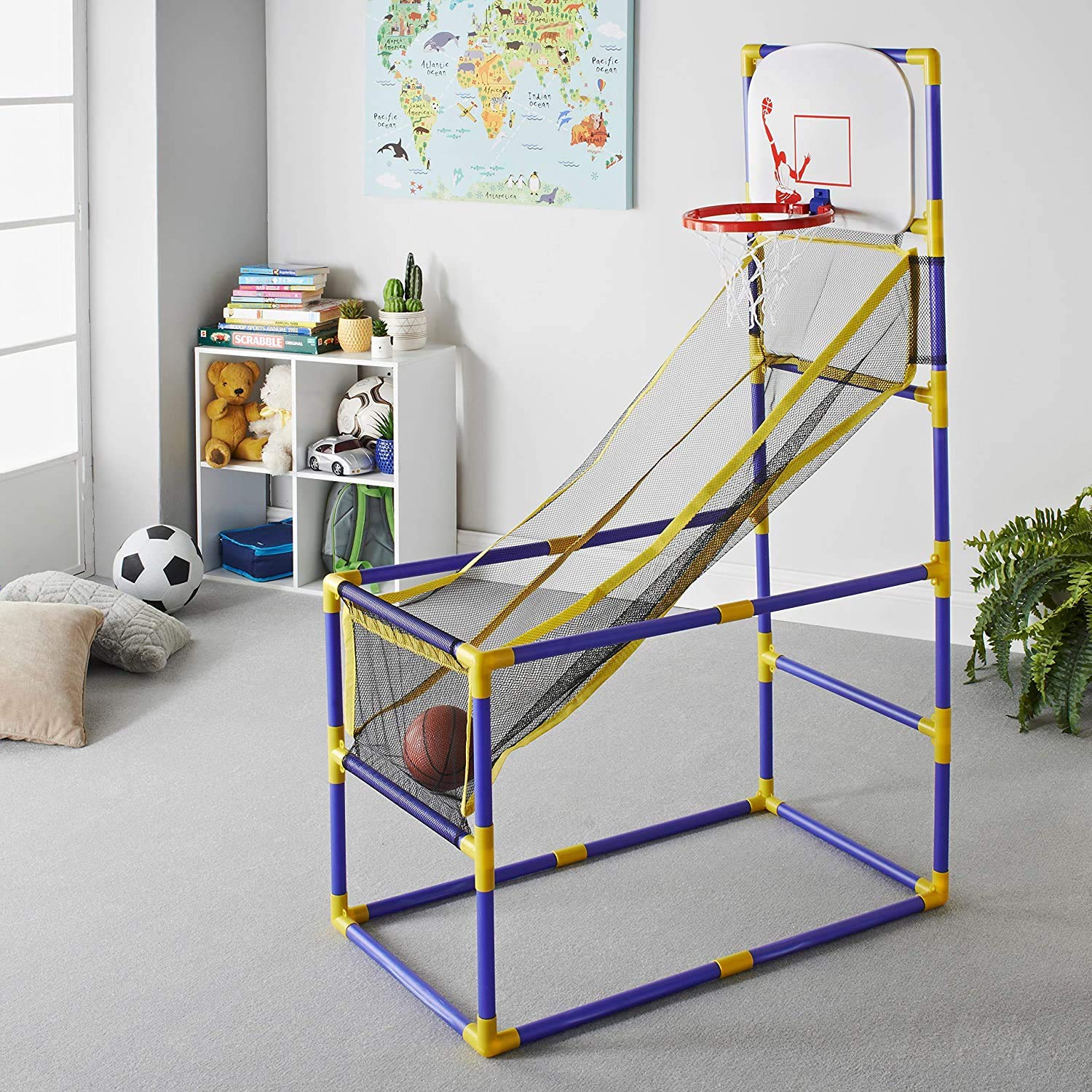Global Gizmos 55639 Arcade Basketball Hoop - Indoor/Outdoor Use | Easy Assembly | Includes 2 Balls & Pump 7