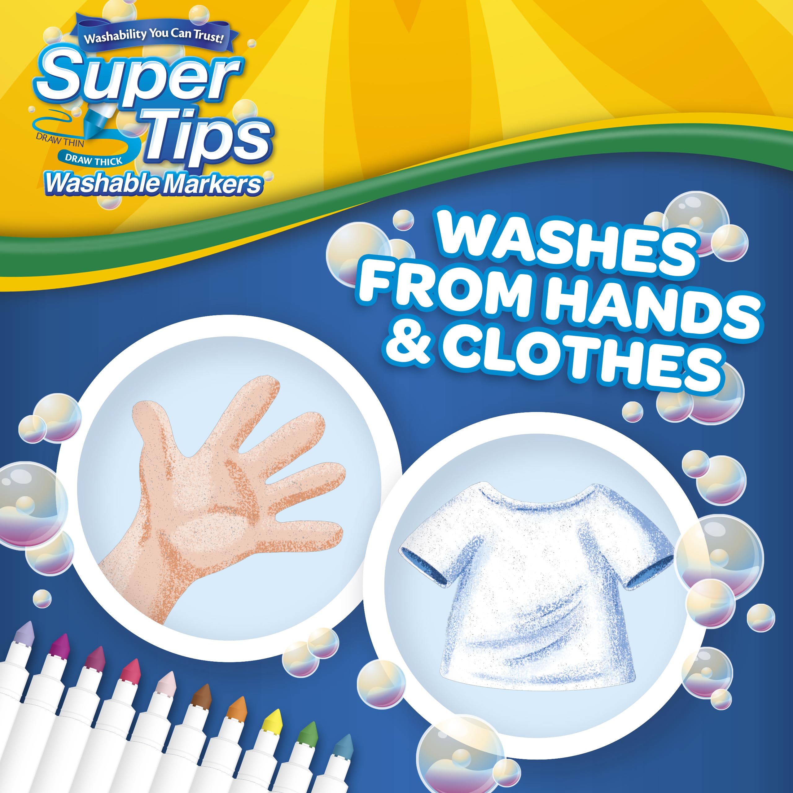 Crayola 50 Washable Super Tip Markers - Arts & Crafts for Kids 3+ 10
