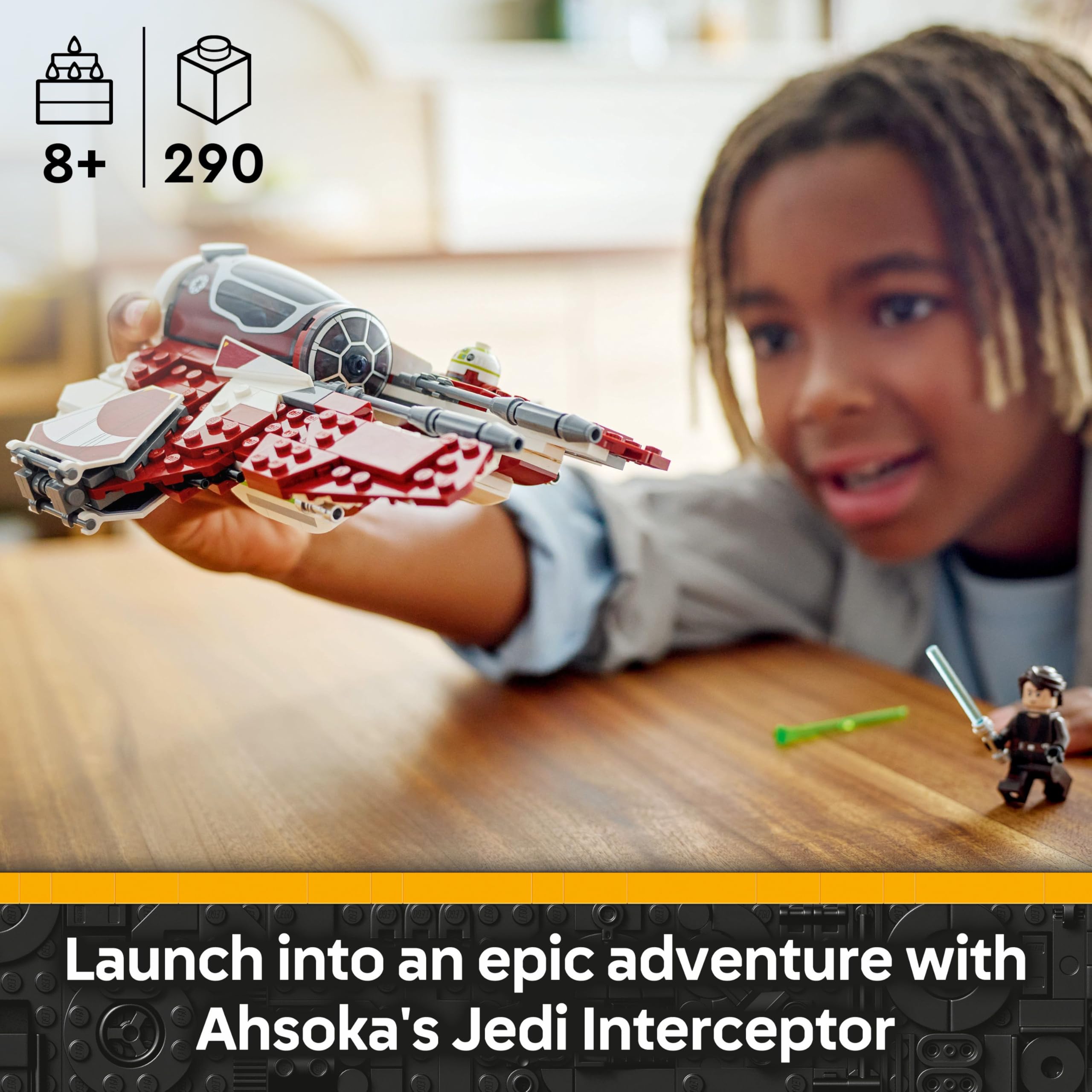 LEGO Star Wars 75401 Ahsoka’s Jedi Interceptor Building Set with 2 Minifigures | Ages 8+