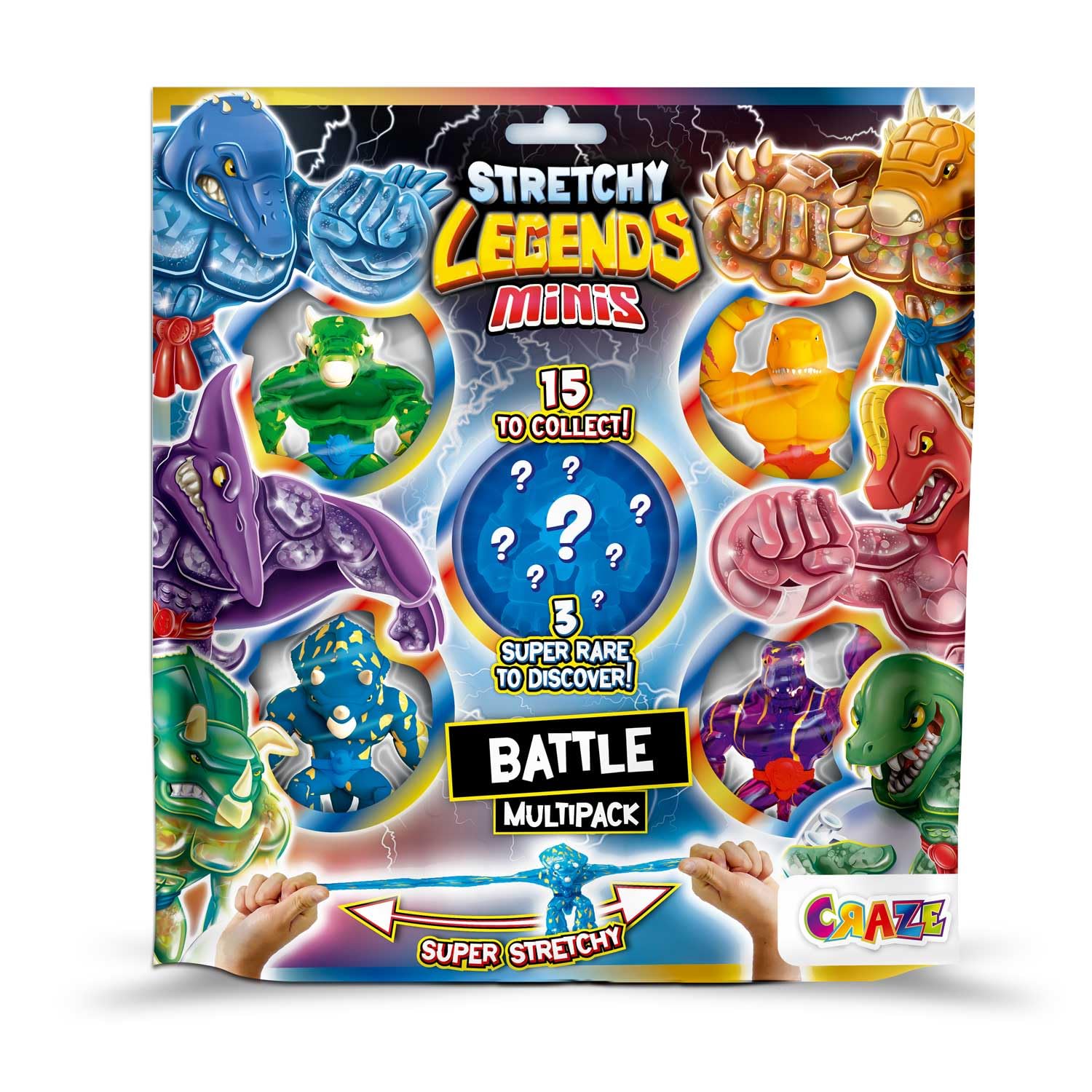 STRETCHY LEGENDS CRAZE Minis Multipack Battle - 5 Stretchy Figures | Ages 3+