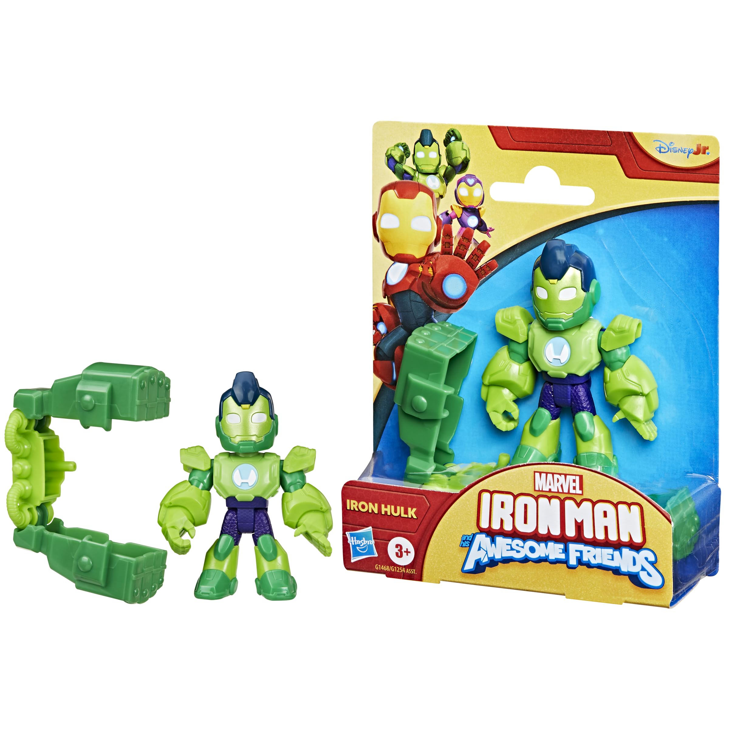 Marvel Iron Man and His Awesome Friends Iron Hulk Action Figure Toy with Accessory, 3-Inch 2