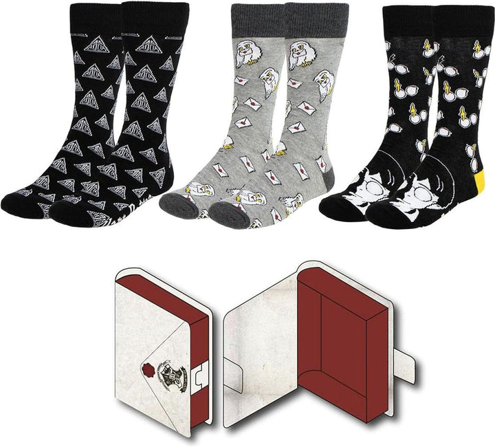 Harry Potter Graphic Socks - Multicolor (Unisex Adult Sizes)