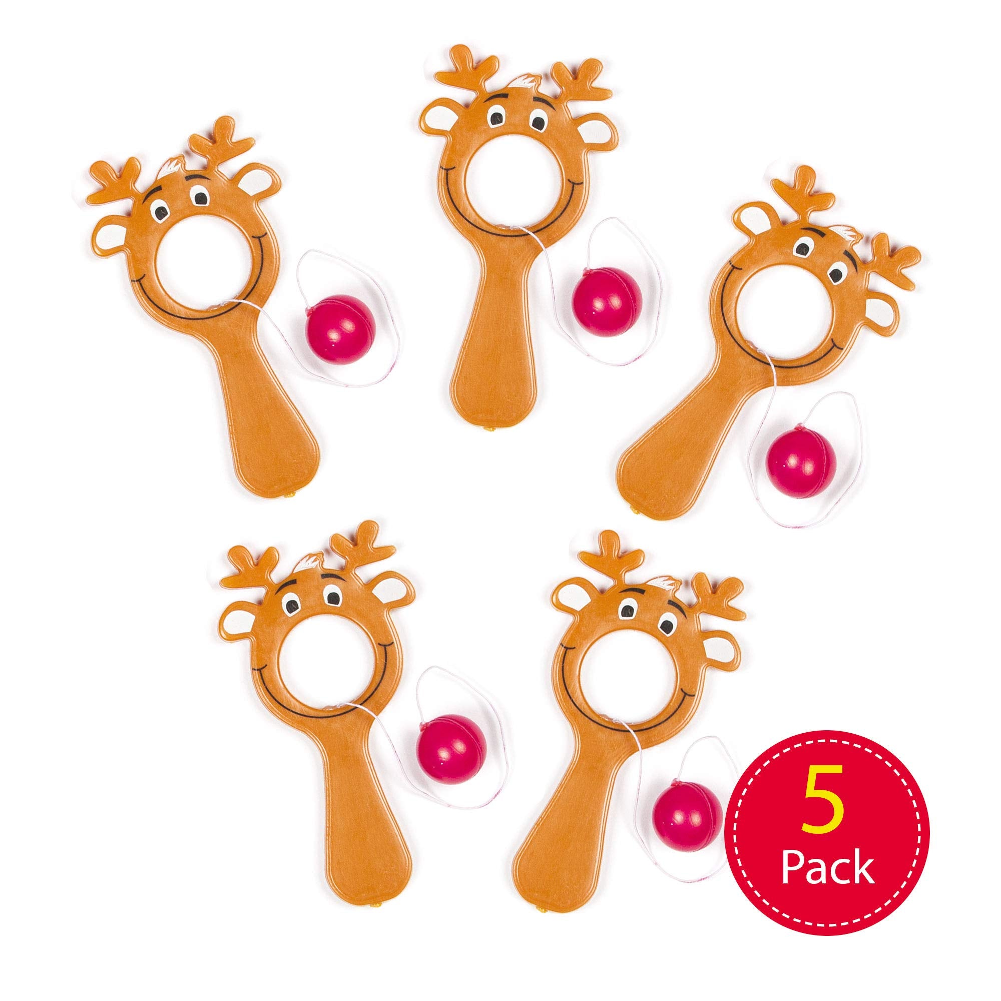 Baker Ross Mini Reindeer Bat & Ball Game - Christmas Party Favour for Kids (Pack of 5) 10