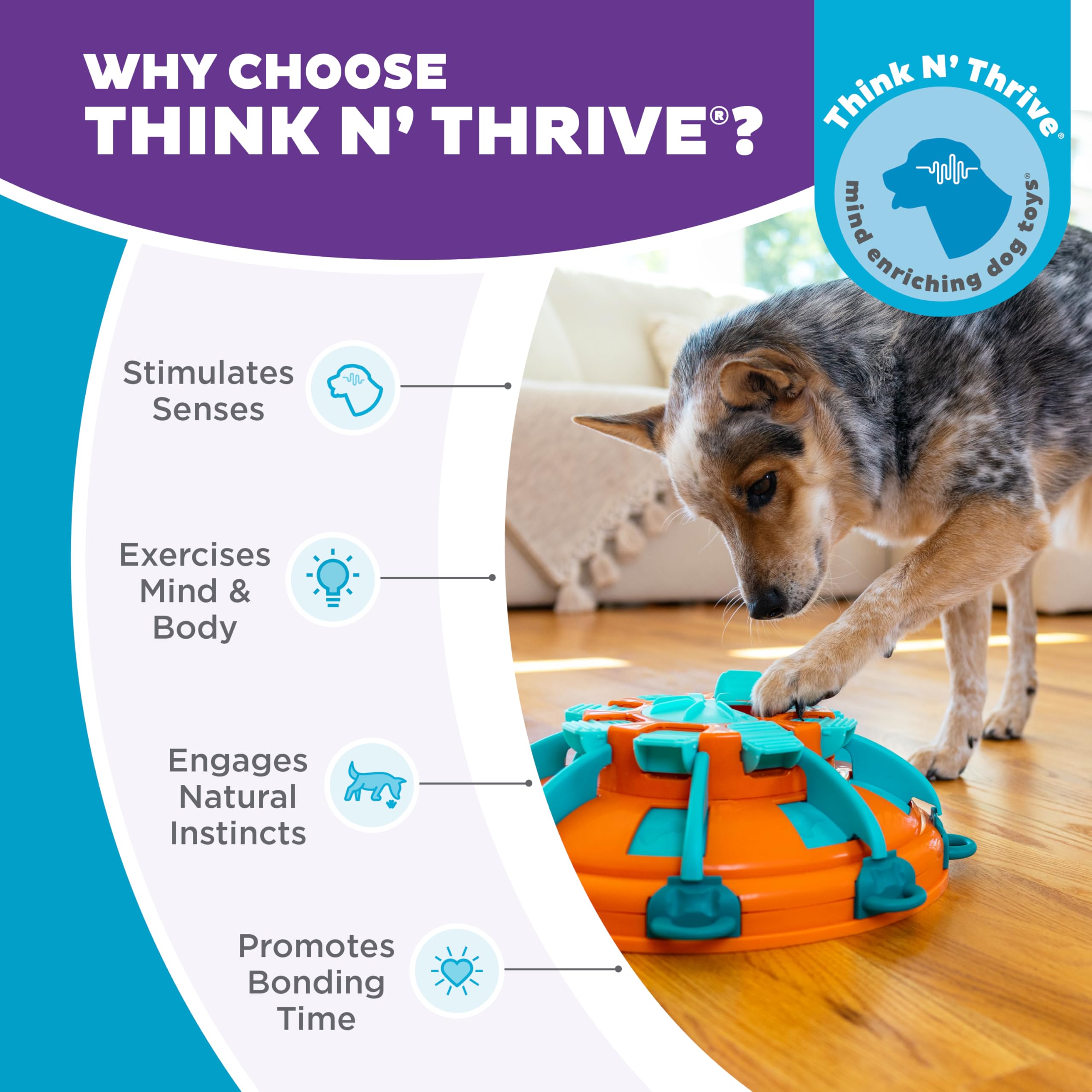 Outward Hound Nina Ottosson Tower of Treats Level 4 Expert Dog Puzzle Toy | Plastic | Orange/Blue 6