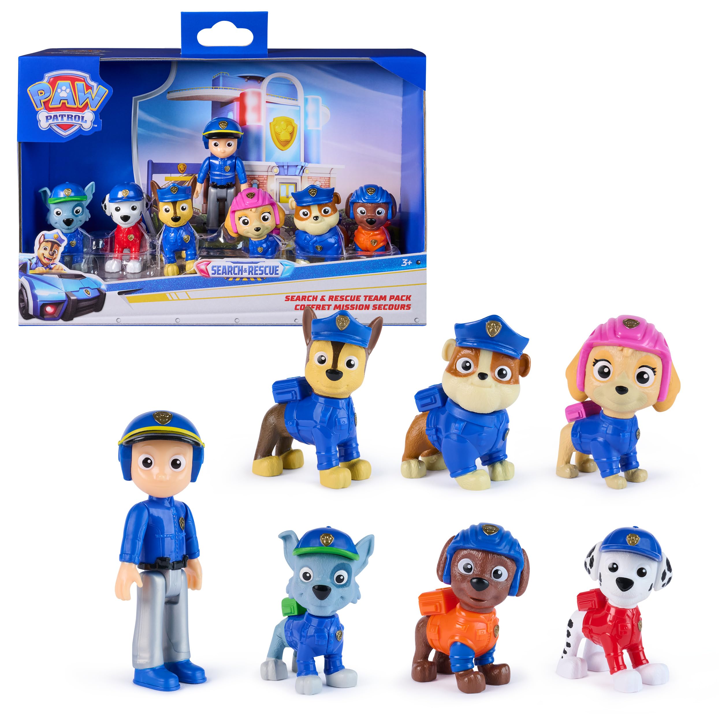 Paw Patrol Search & Rescue Team Pack with 7 Collectible Action Figures | Ages 3+