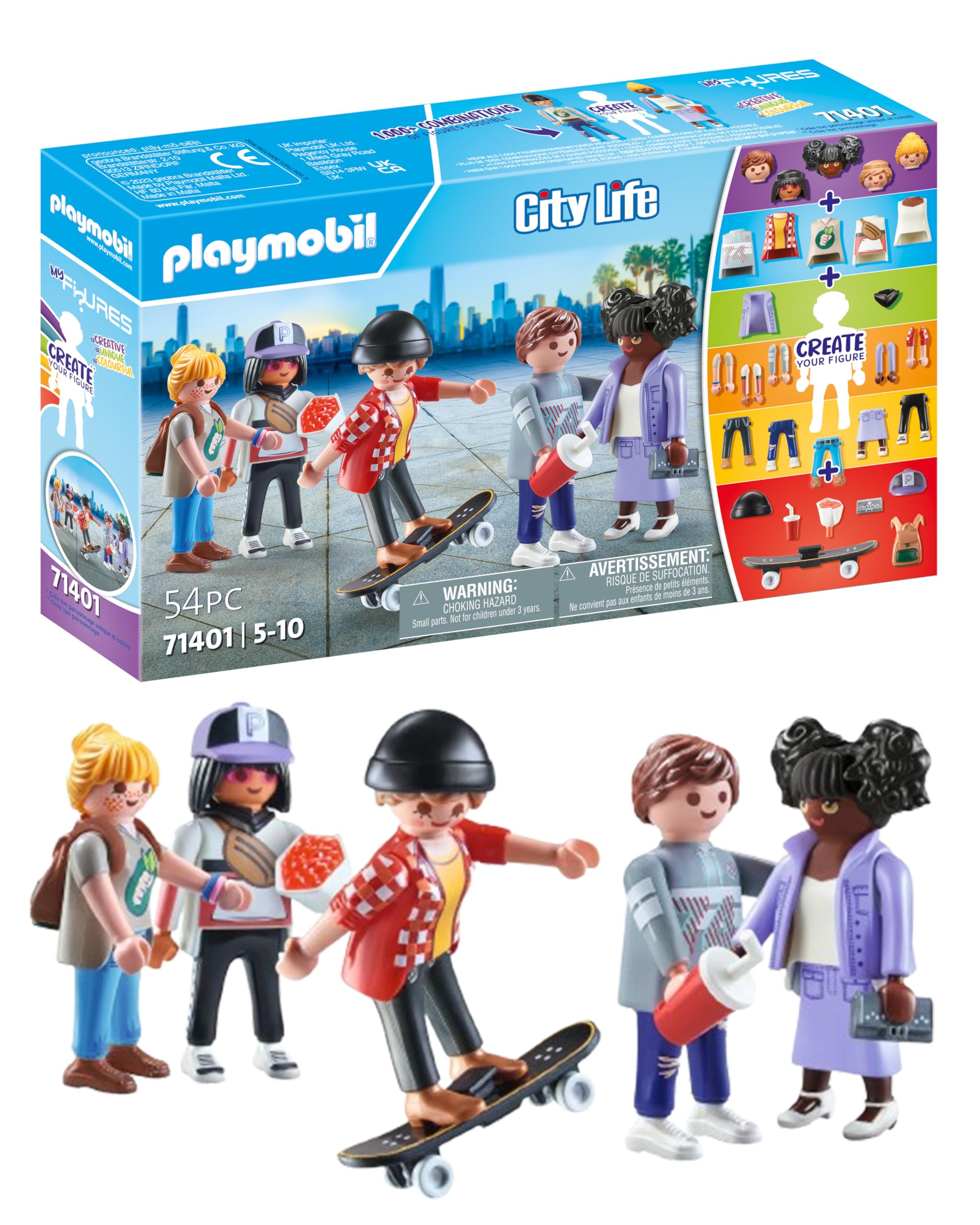 Playmobil My Figures Fashion 71401 - 54-Piece Interchangeable Playset with 5 Figures and Accessories 7