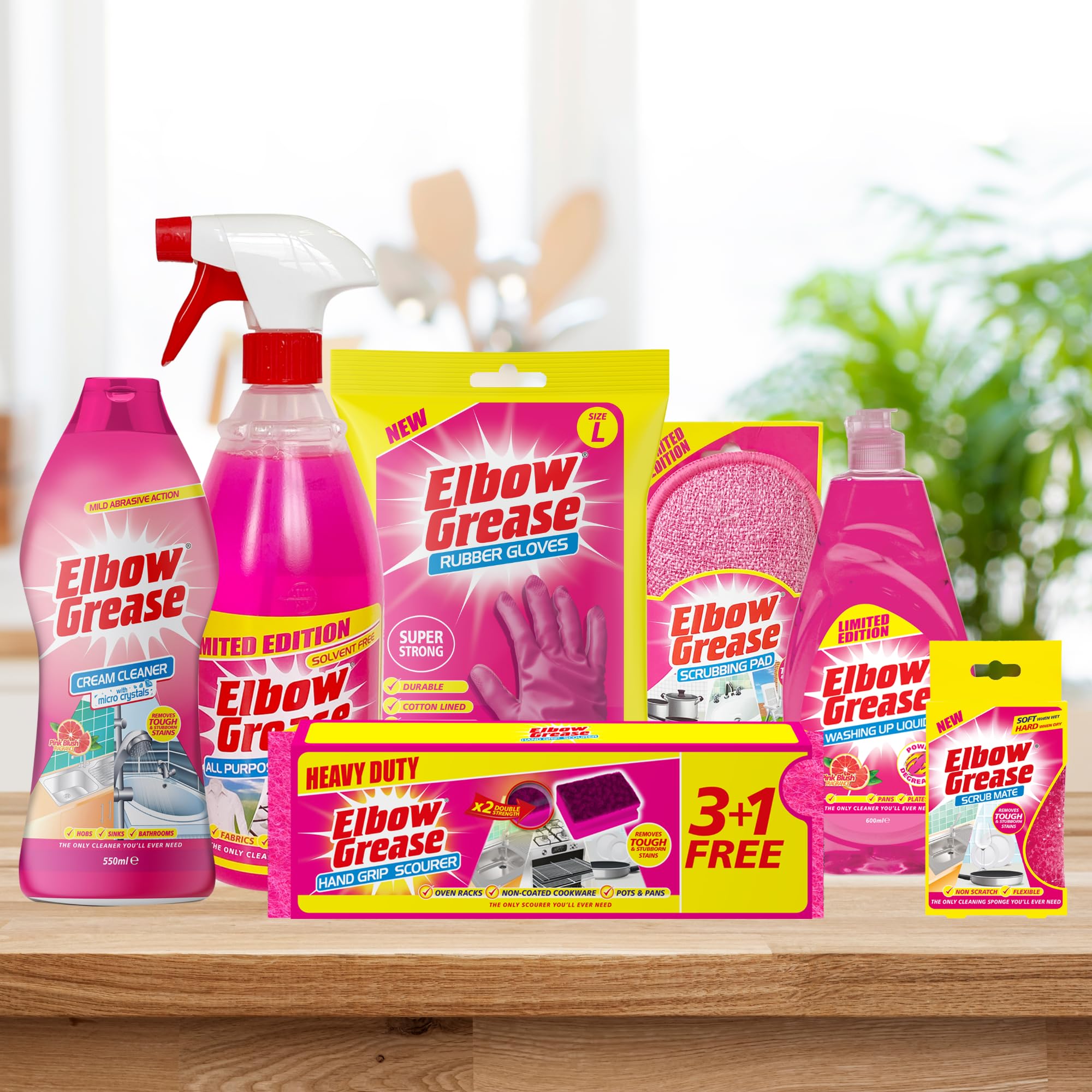 Elbow Grease - Pink Rubber Cleaning Gloves | Super Strong, Cotton Lined, Non-Slip Grip 6