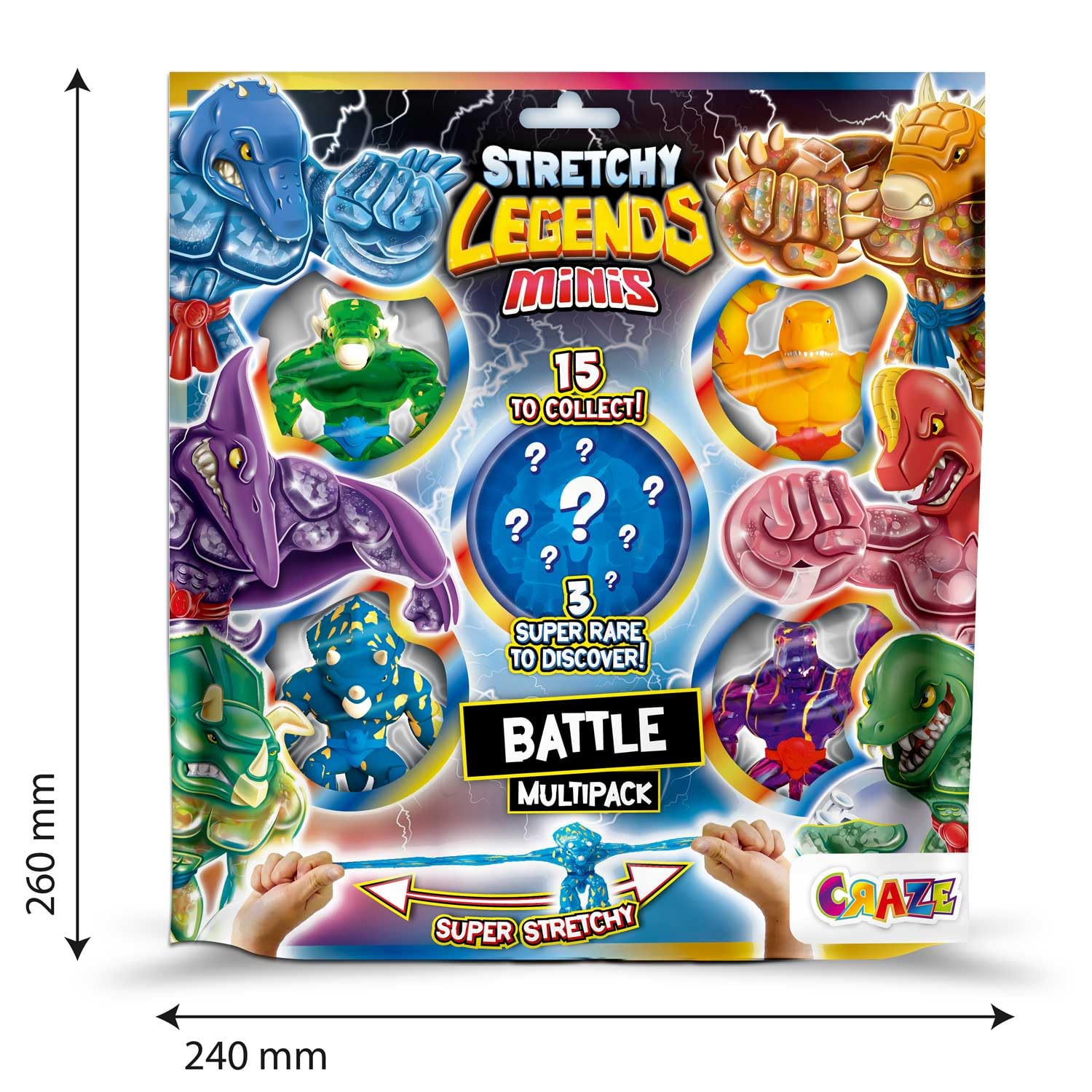 STRETCHY LEGENDS CRAZE Minis Multipack Battle - 5 Stretchy Figures | Ages 3+ 7