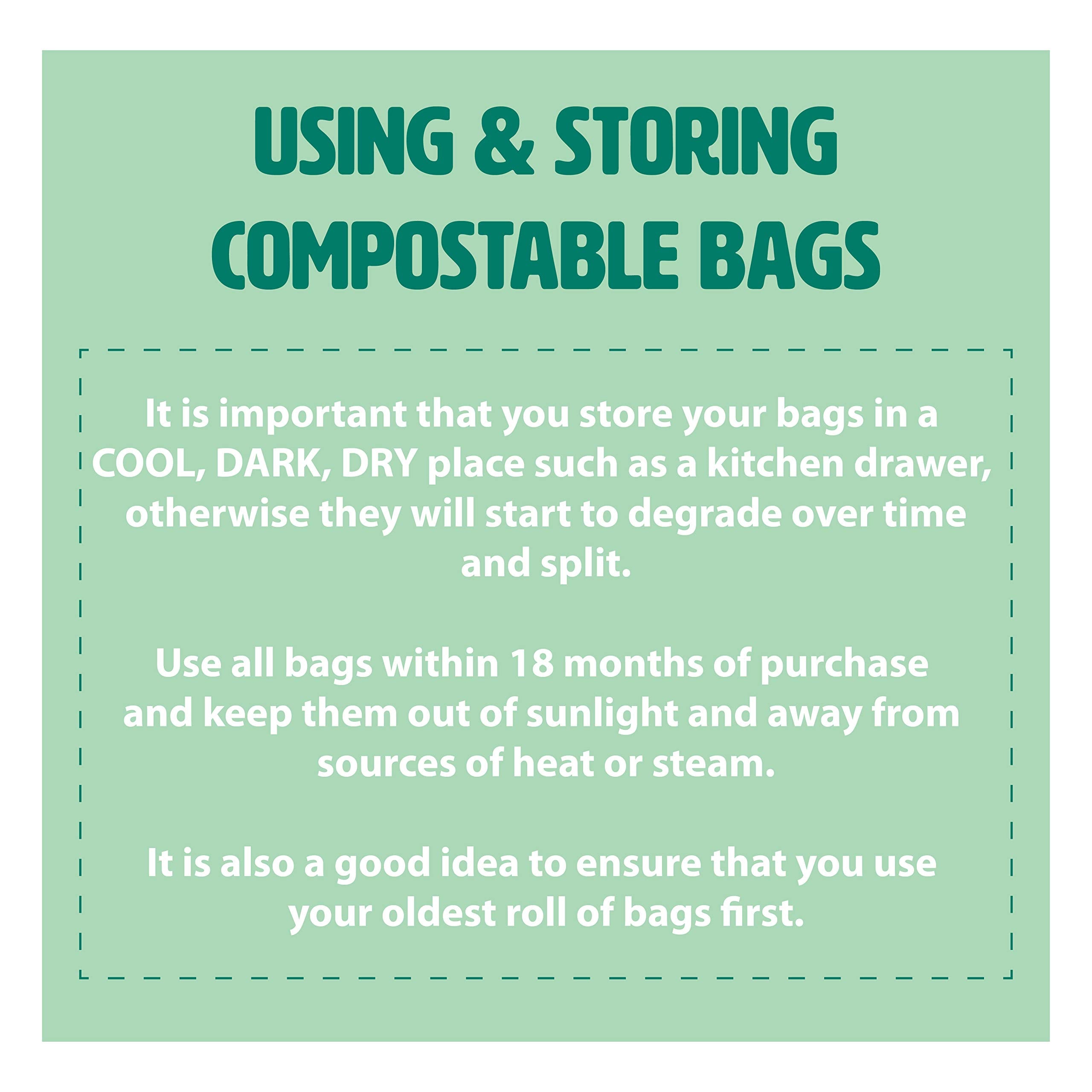 All-Green VC 10L-4 10 Litre Compostable Kitchen Caddy Bin Liners - 100 Bags (4 Rolls) 6