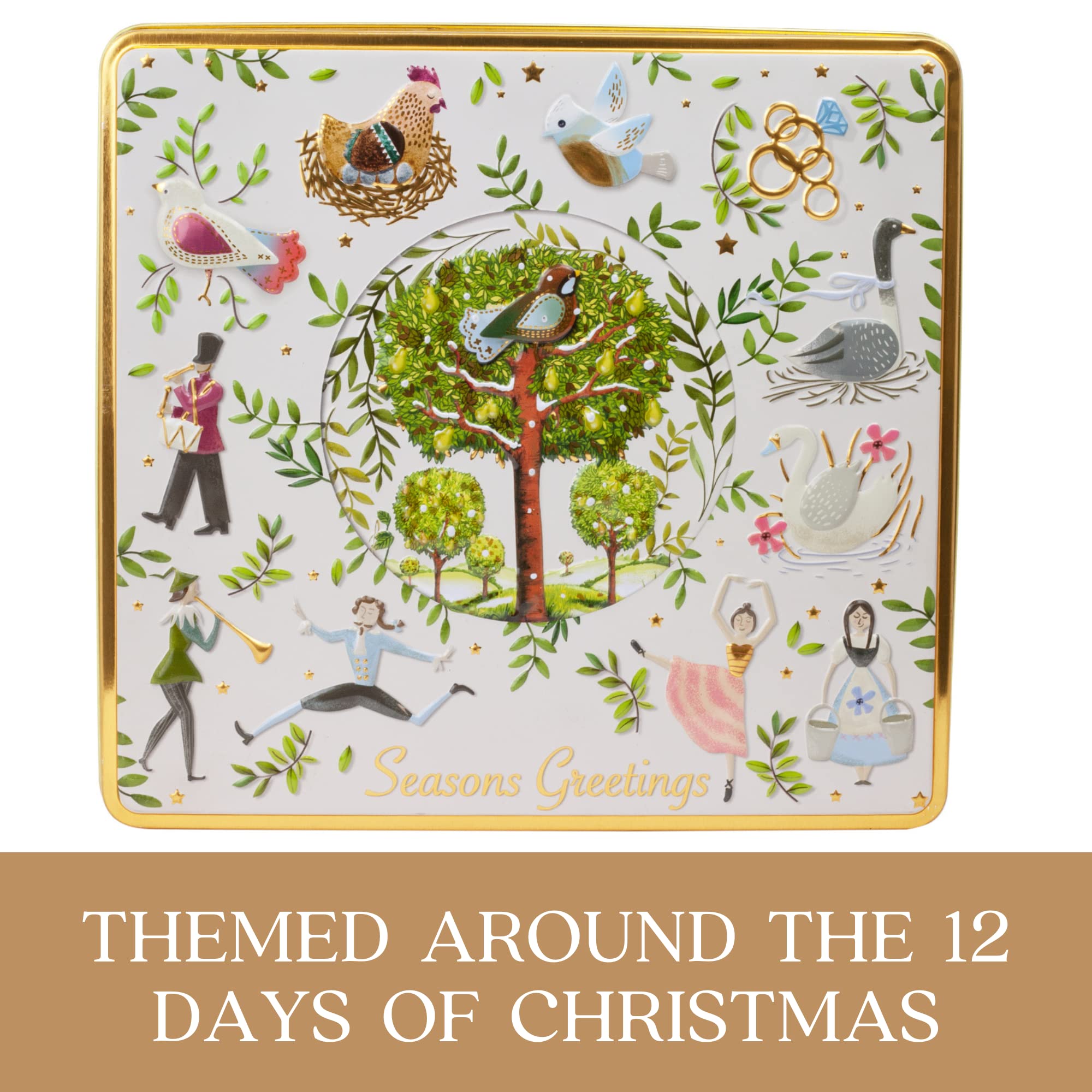 The Silver Crane Co. - 12 Days of Christmas Biscuits Tin Scottish Shortbread Gift Set 11