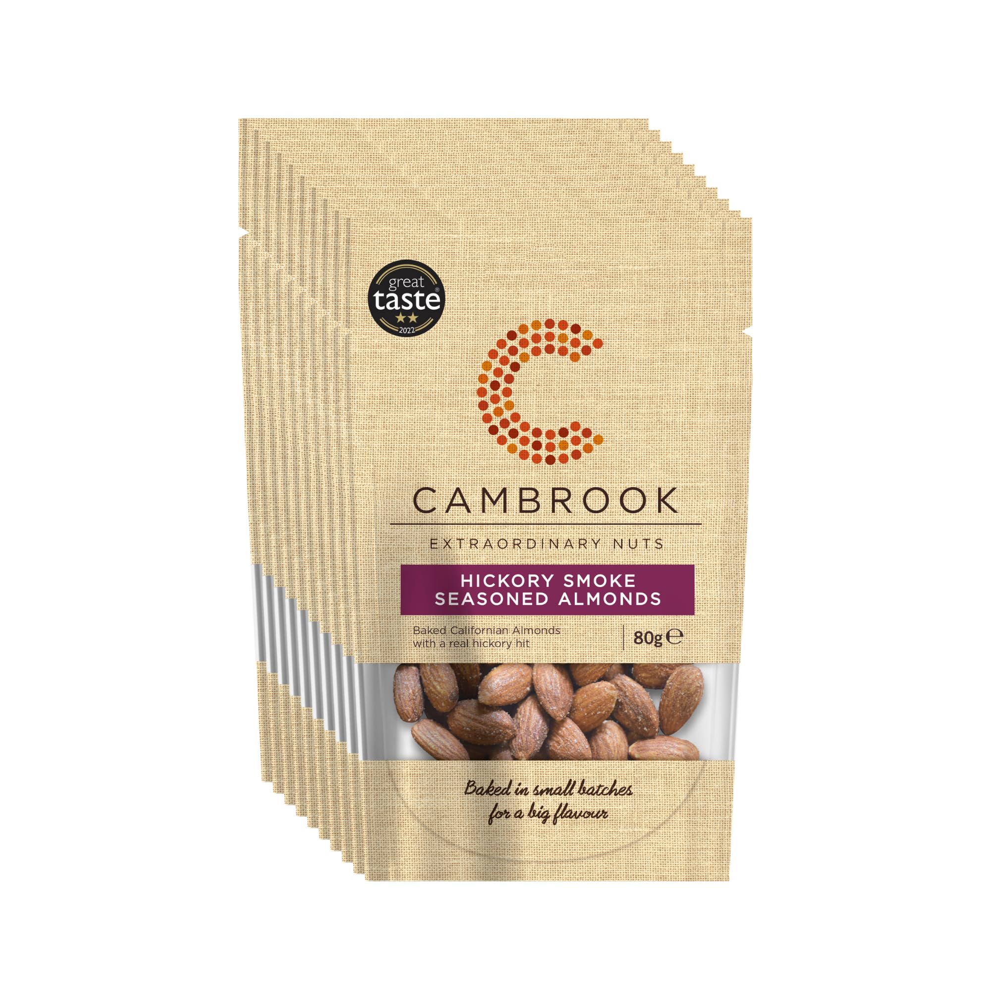 Cambrook Hickory Smoke Flavour Almonds 80g (Pack of 9)