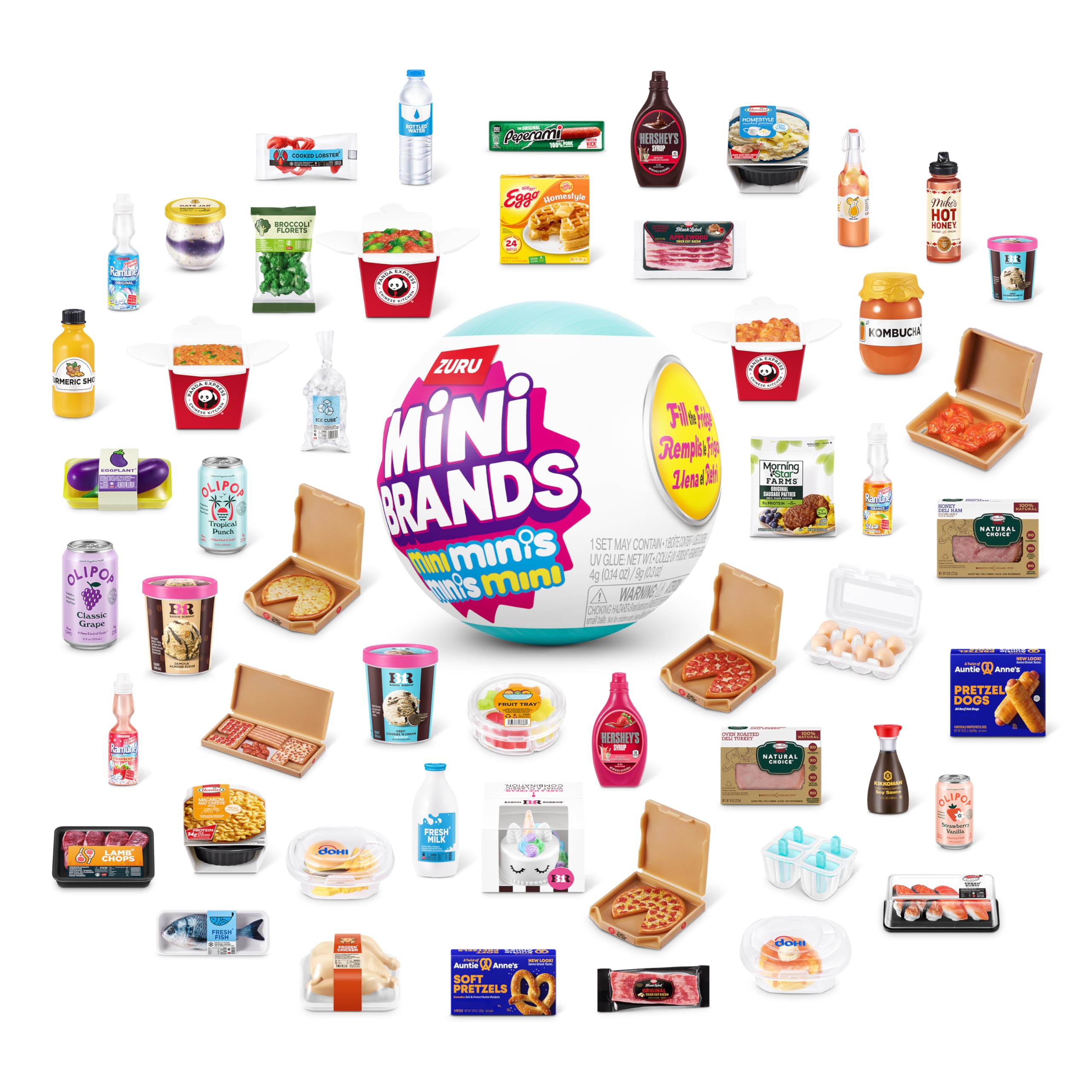 Mini Brands Fill the Fridge S1 Playset with 2pk INT Capsules - Collectible Mini Fridge Toy for Kids 8+ 6