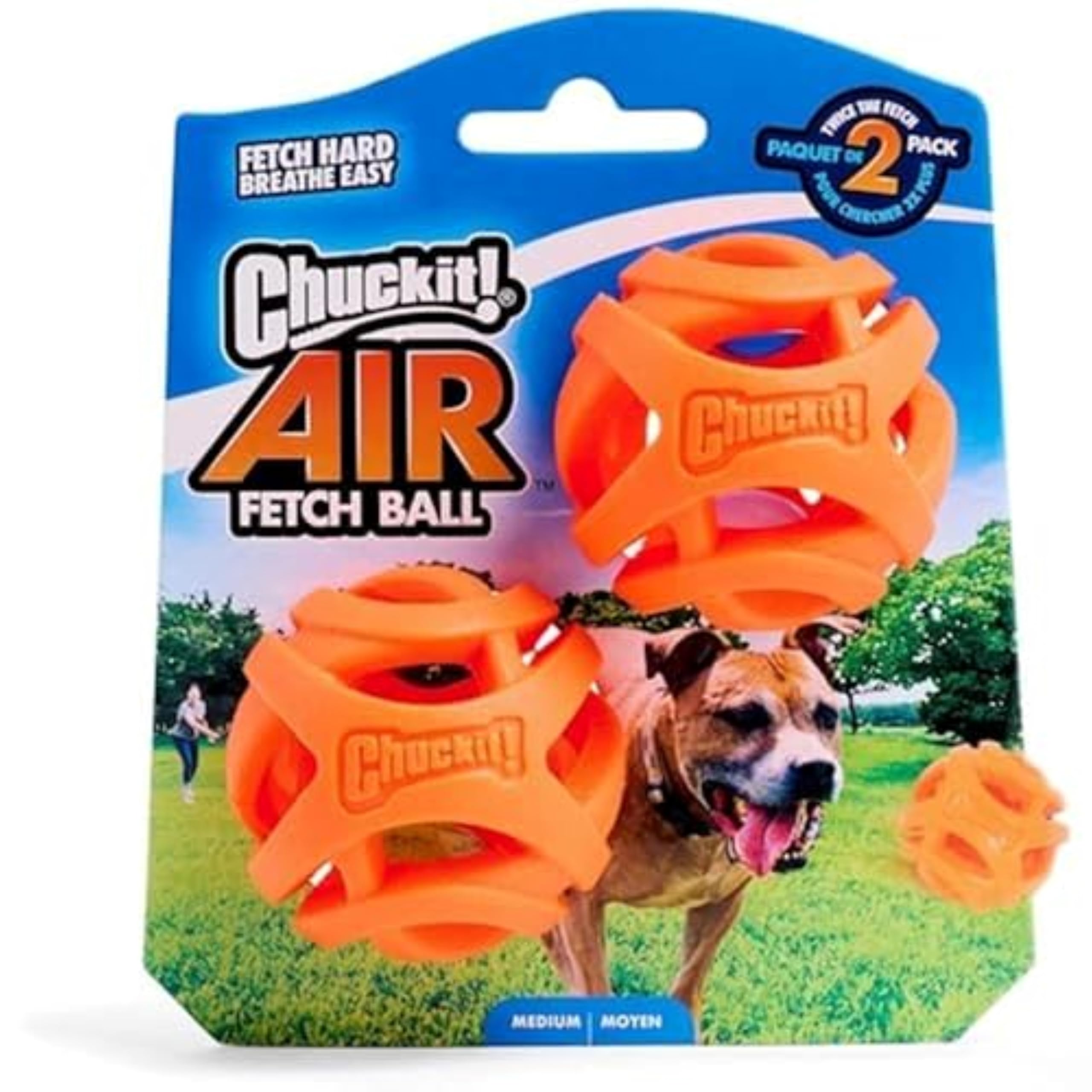 Chuckit! Air Fetch Ball - High Bounce Lightweight Rubber Dog Toy | Medium Size | Multi-colored 1