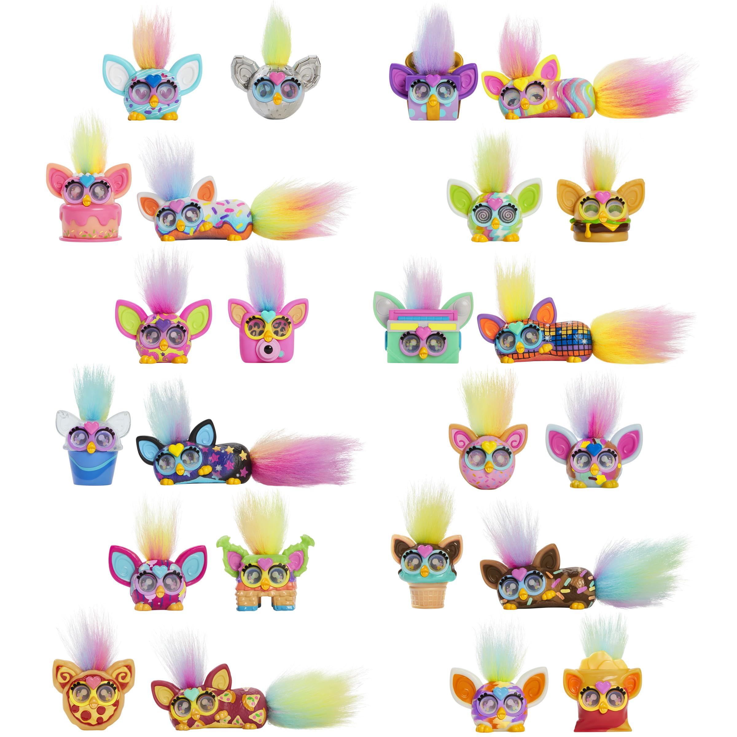 Furby Furby Minis 2 Pack Surprise Toy Figures, 2.5-cm Collectible Miniature Figures 8