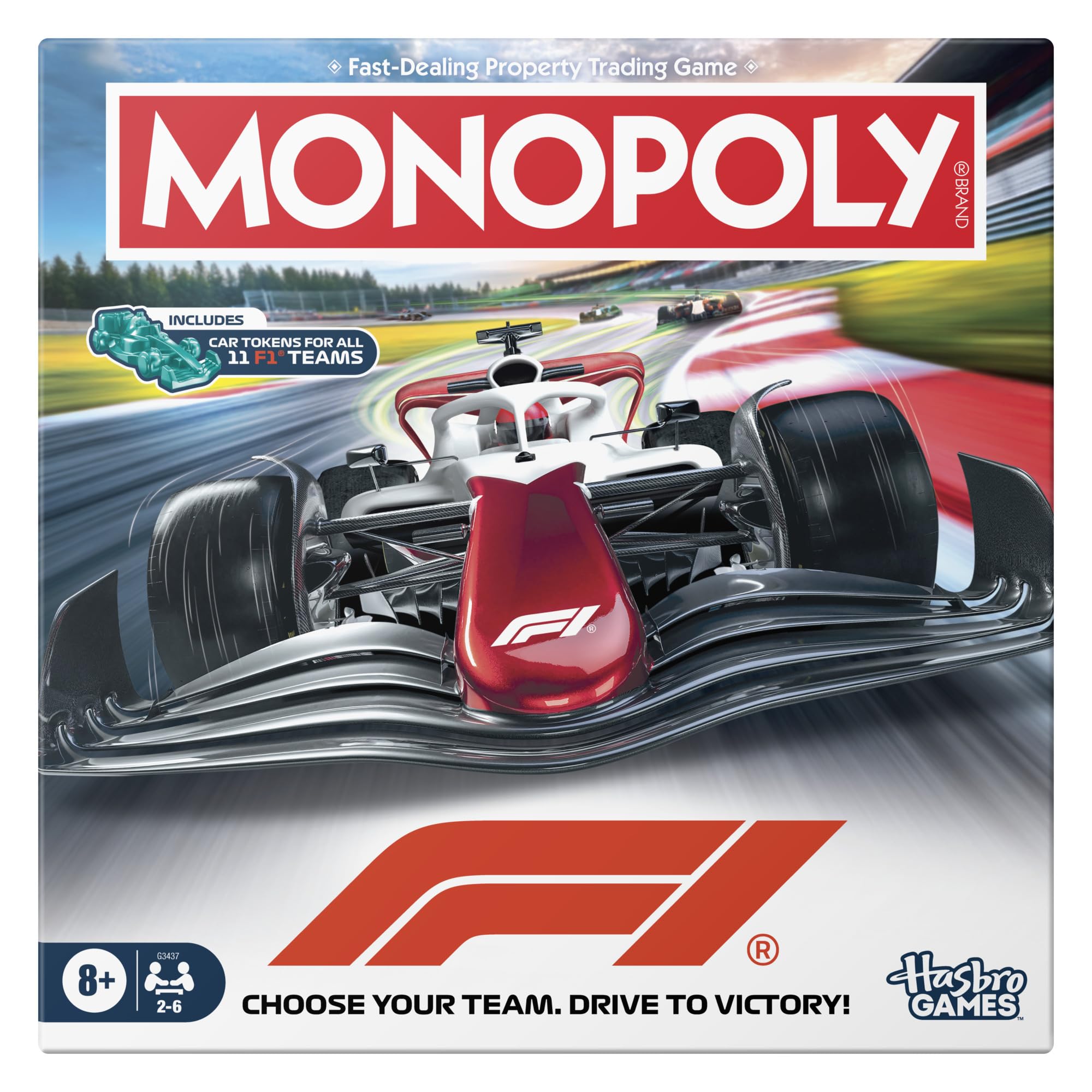 Monopoly F1 Edition Board Game | Officially Licensed FORMULA 1 Game | Ages 8+ | 2-6 Players