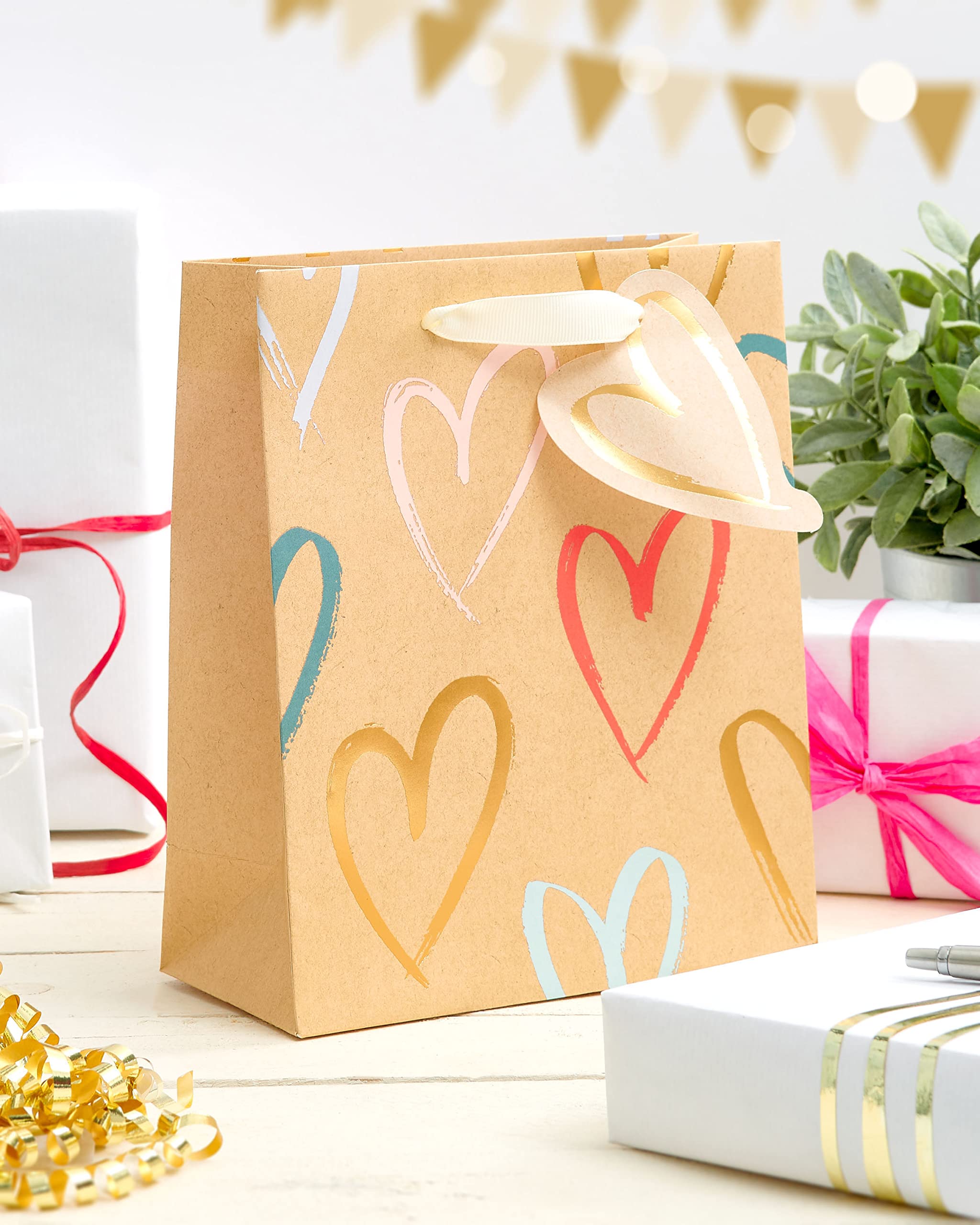 UK Greetings Medium Gift Bag - Heart Design for Weddings & Birthdays | FSC Certified Cardboard 4