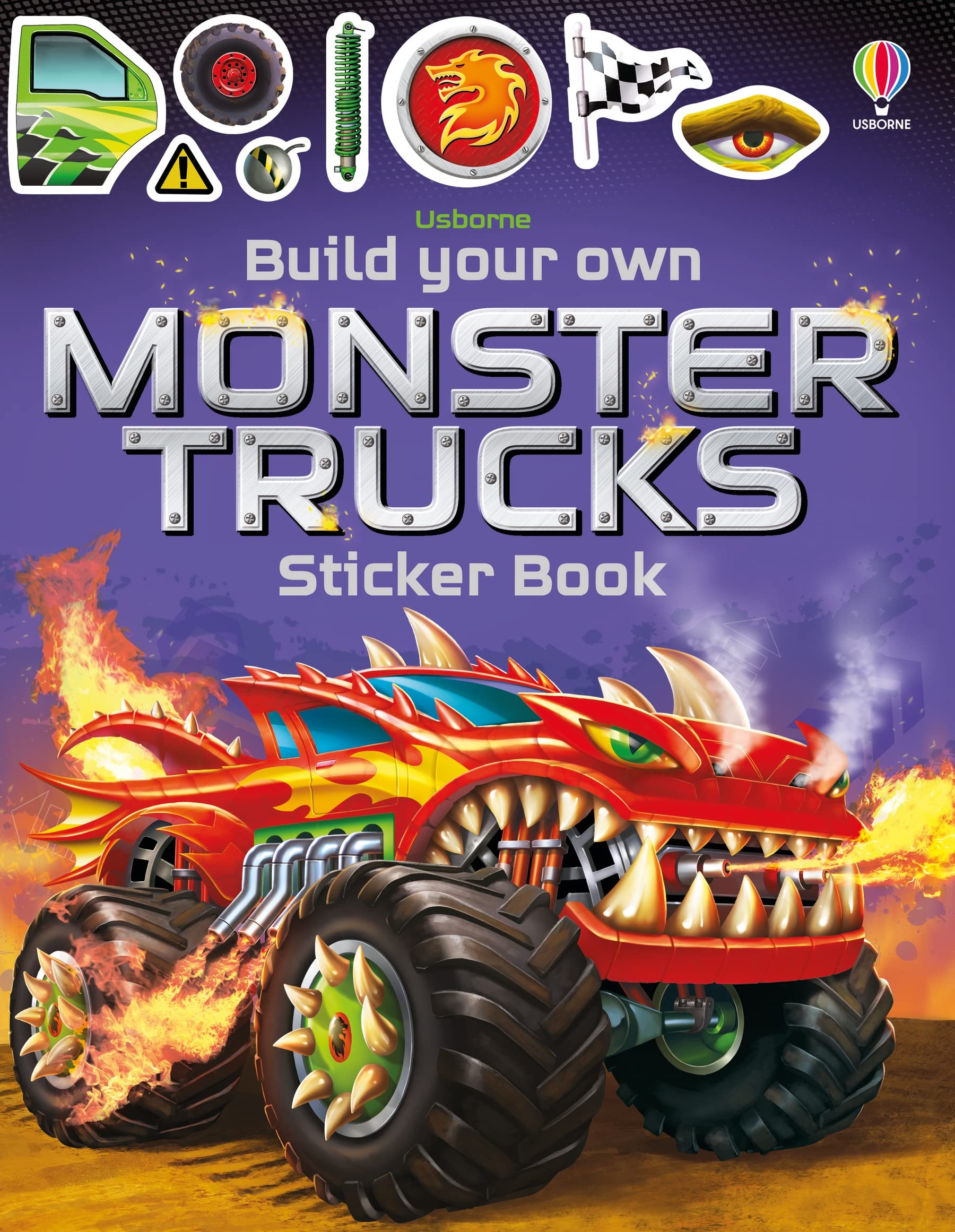 Usborne Build Your Own Monster Trucks Sticker Book | Ages 4-6 | Paperback