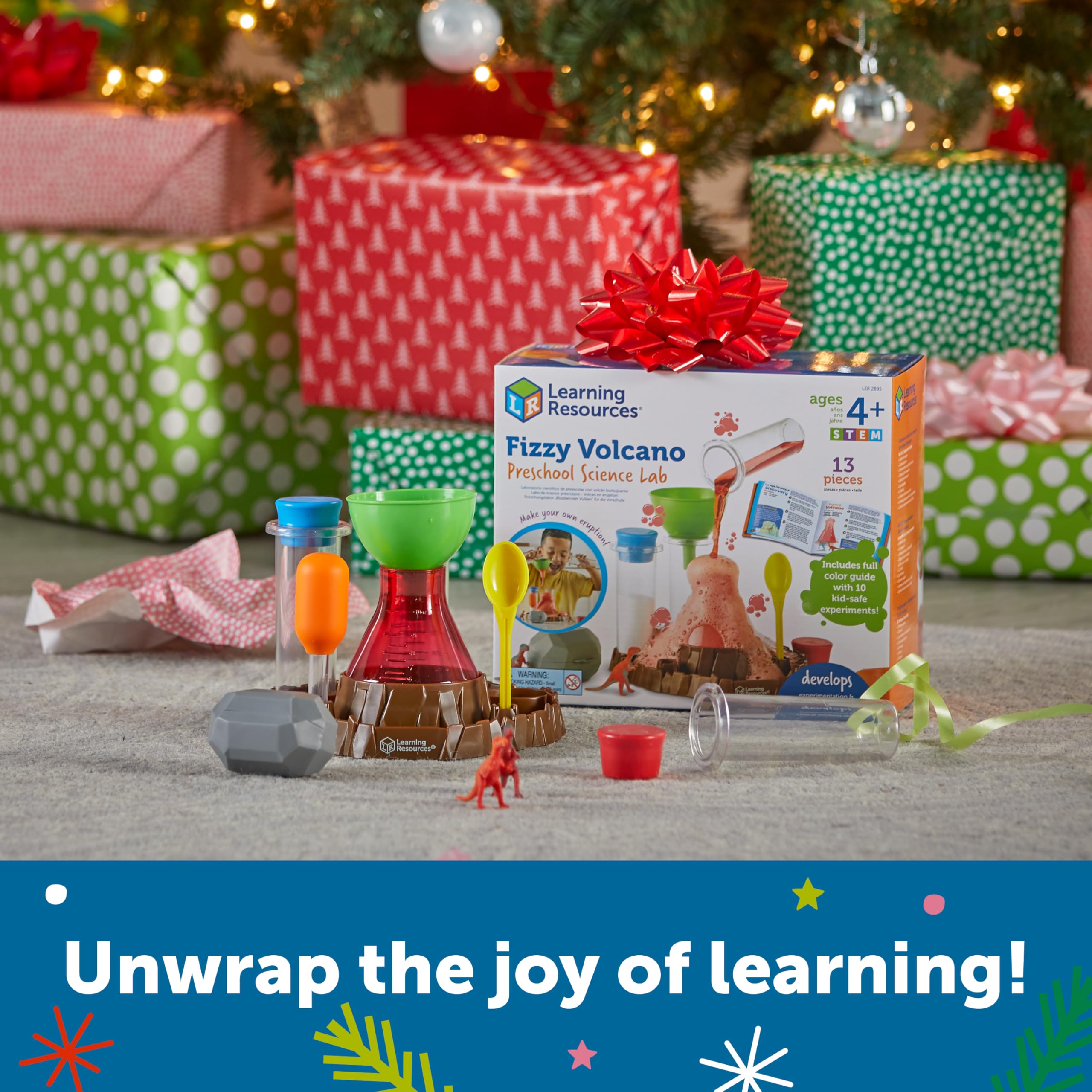 Learning Resources Fizzy Volcano Preschool Science Lab Set - Ages 4+, 13 Pieces, Multicolor