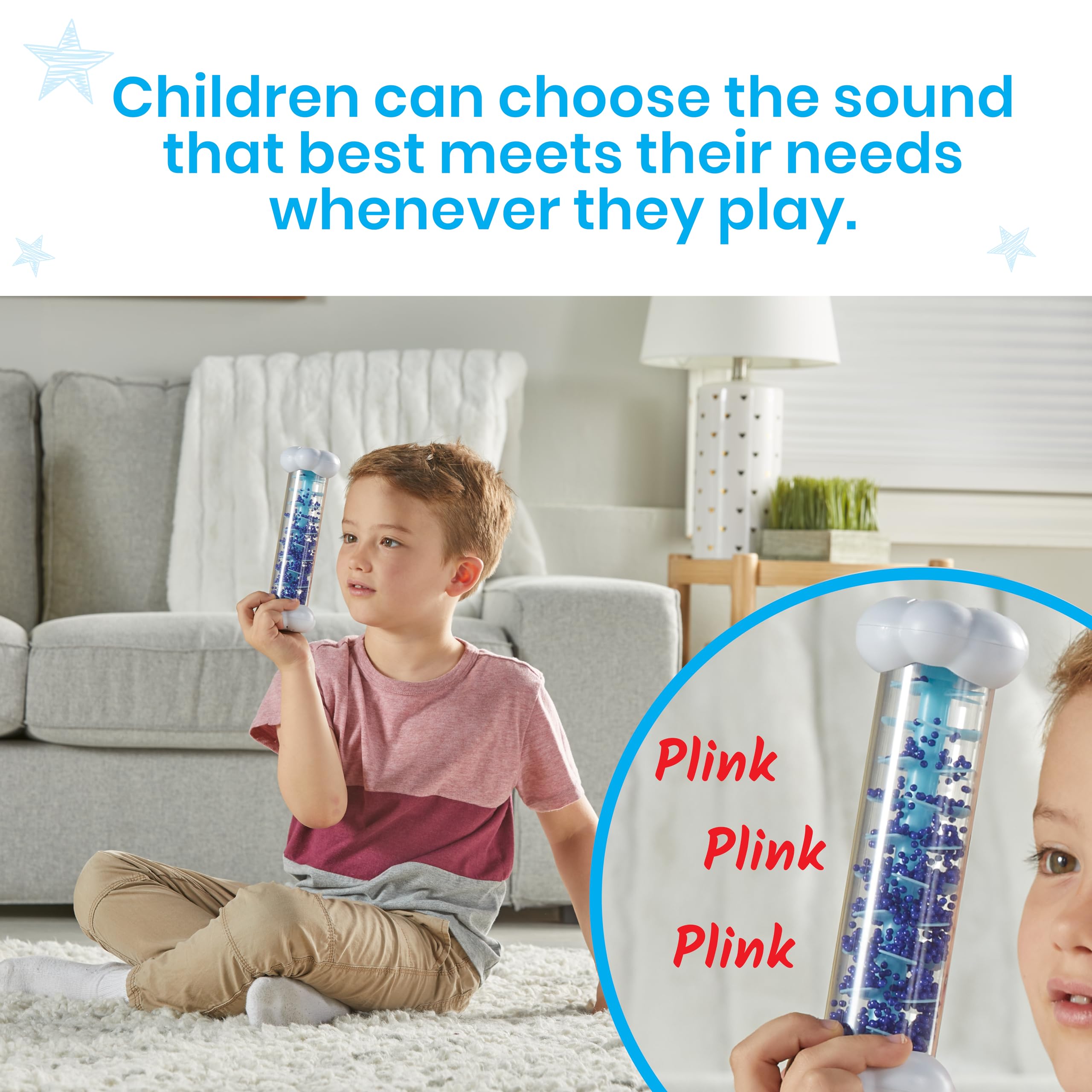 Learning Resources Sounds of Rain Sensory Tubes - Developmental Toy for Ages 3+ 4