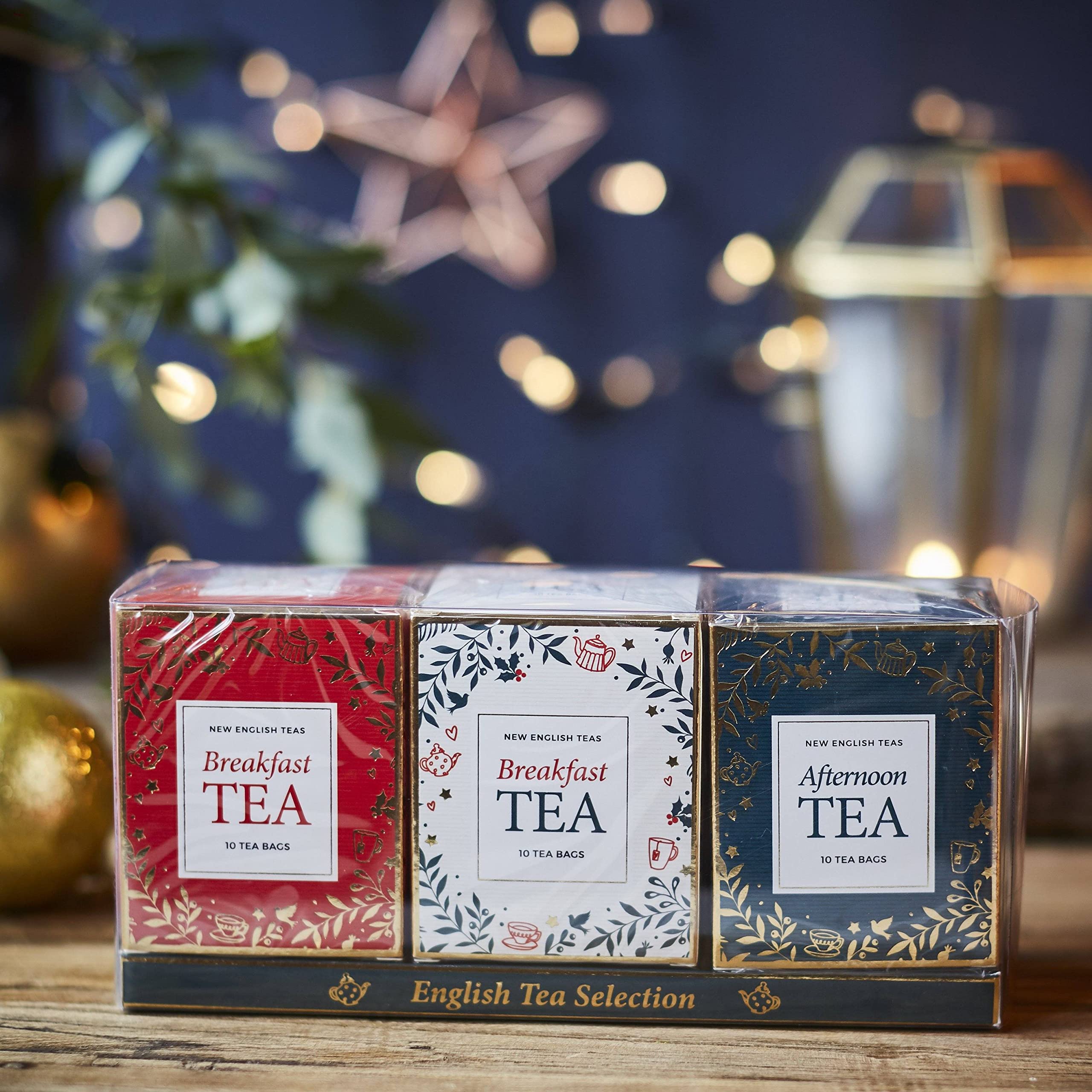 New English Teas Christmas Themed English Tea Carton Gift Set of 3