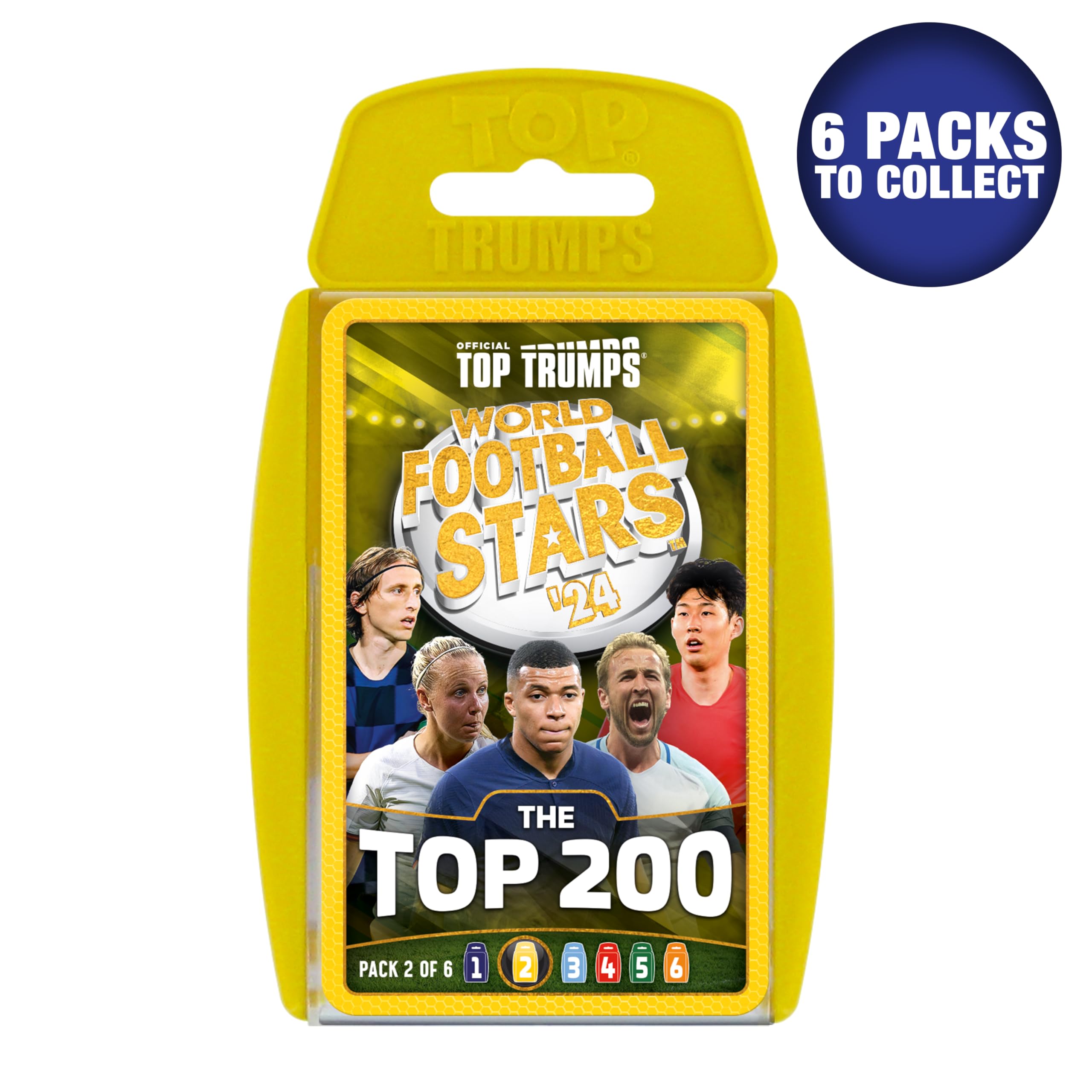 Top Trumps World Football Stars Top 200 Card Game Pack 2 | Ages 6+ | Unisex Children | Portable