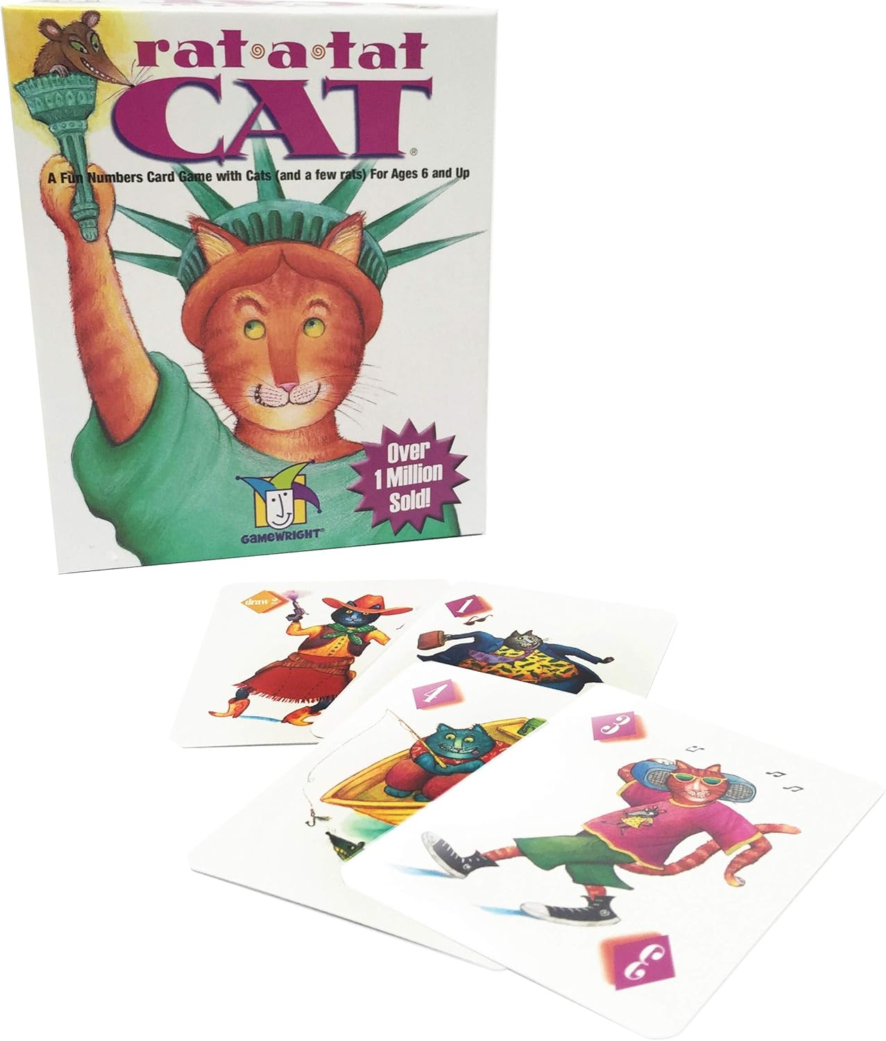 Gamewright Rat-a-tat Cat Card Game | Family Strategy Game for 2-6 Players | Ages 6+ 1