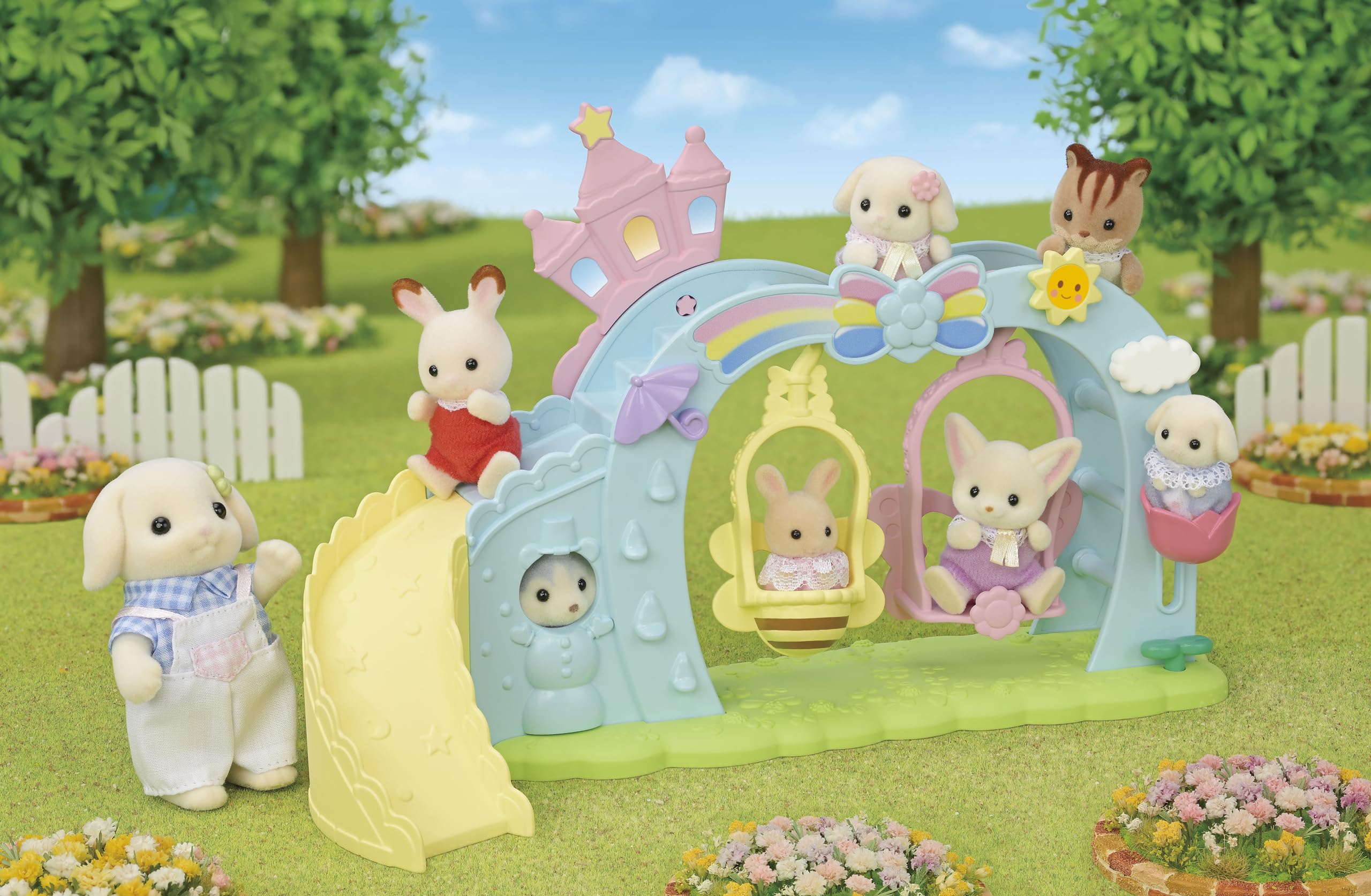 Sylvanian Families Nursery Swing Playset | Includes Milk Rabbit Baby | Ages 3+ 3