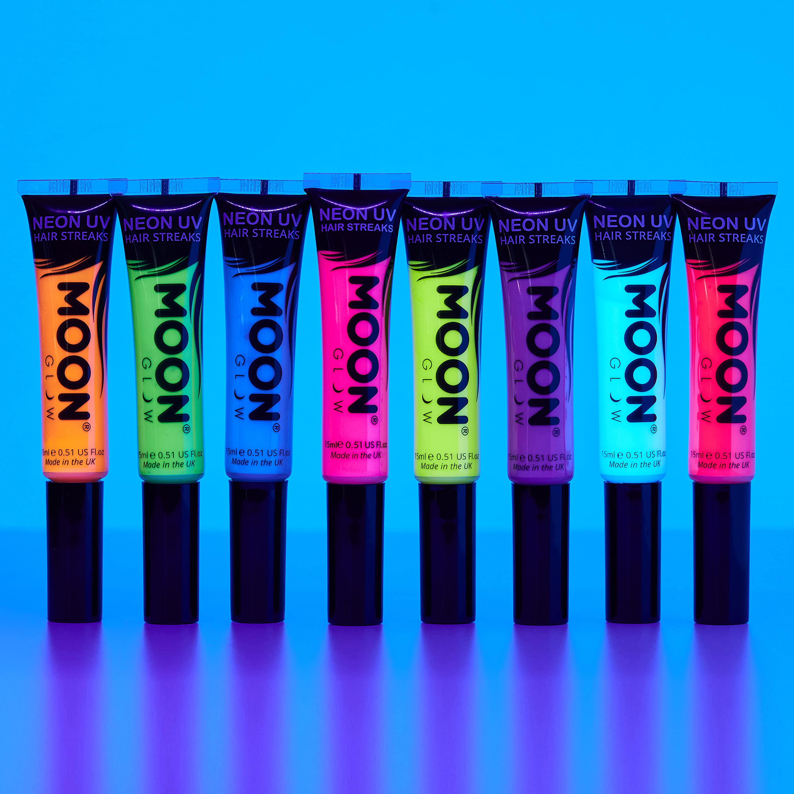 Moon Glow - Intense Neon UV Hair Streaks (Red) | Hair Mascara for Temporary Neon Hair Colour, Glows Under UV/Blacklight 11