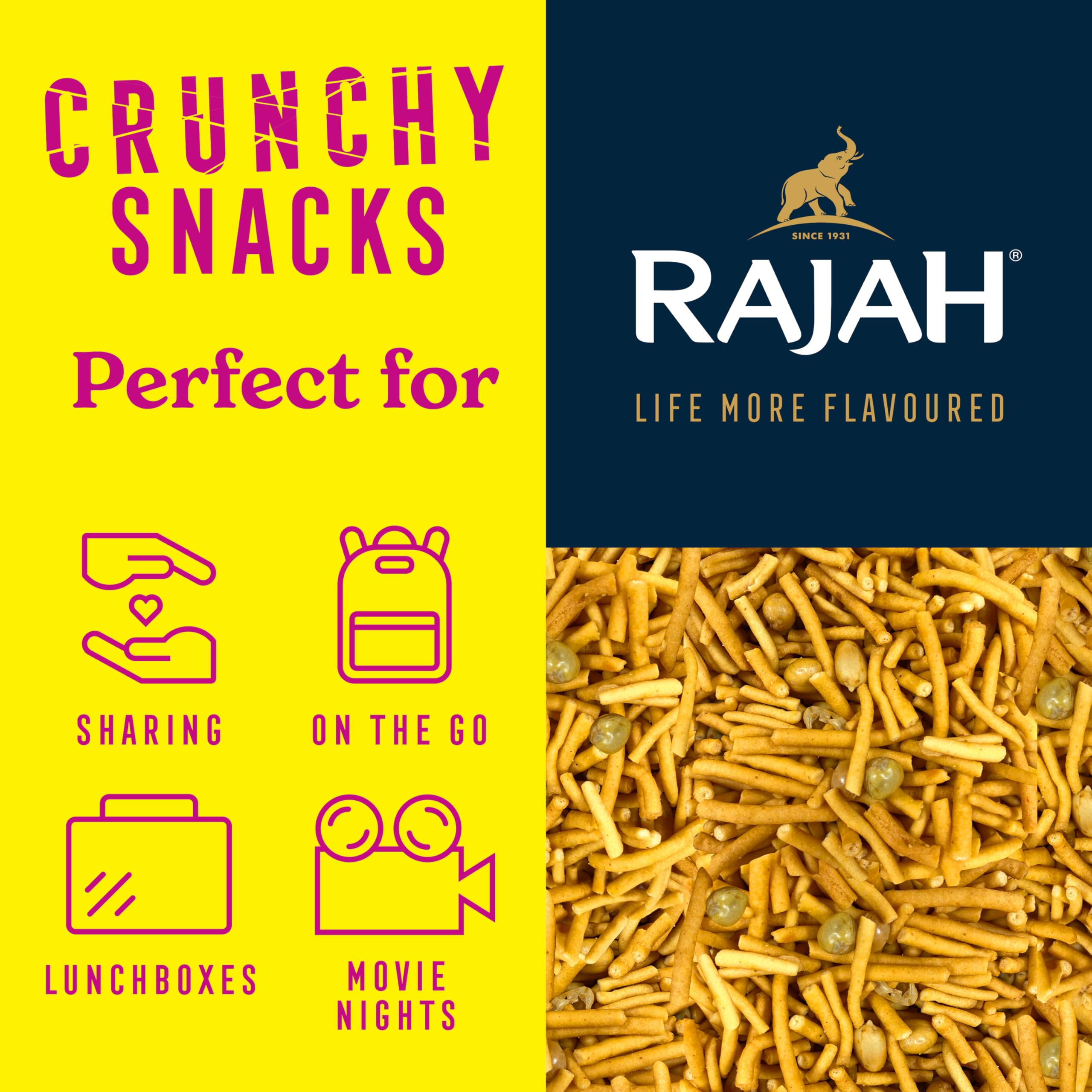 RAJAH TASTE OF HOME Bombay Mix - 200g Pack | Authentic Spicy Snack Mix 4