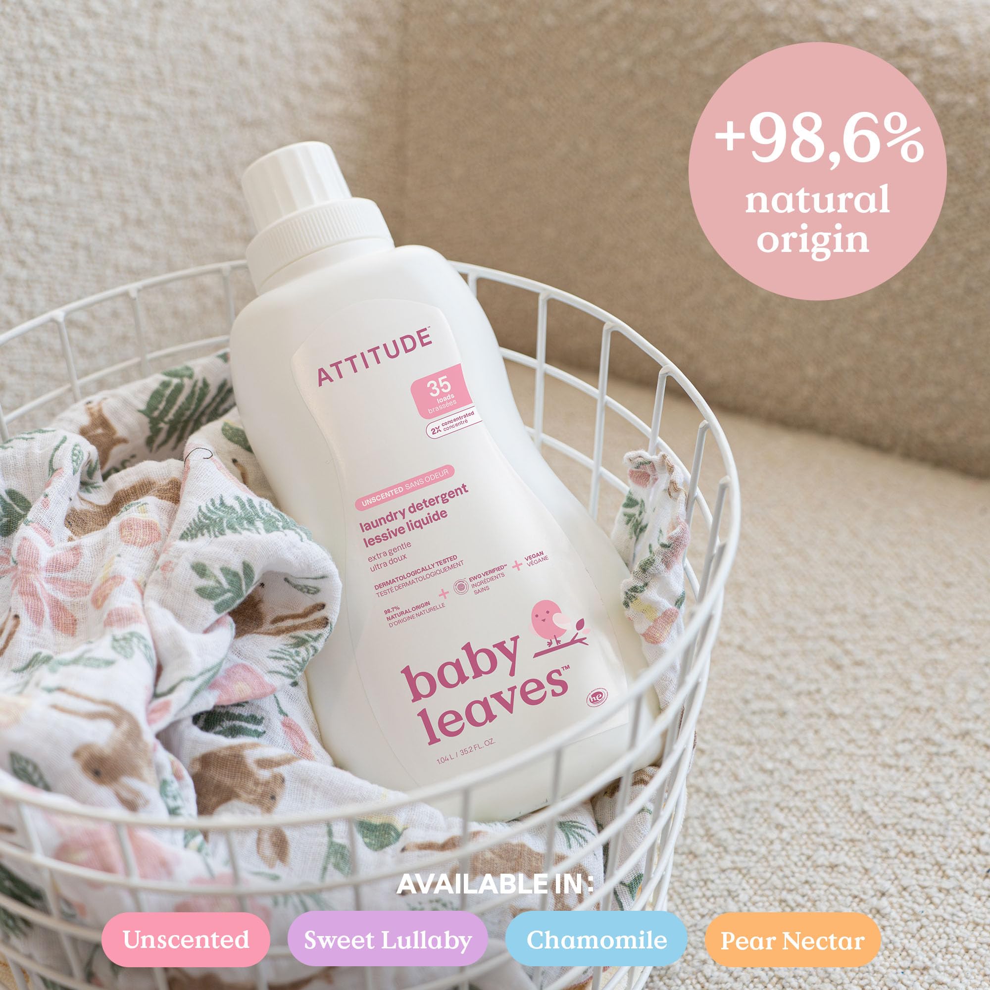 ATTITUDE - Baby Laundry Detergent Liquid, EWG Verified, Unscented, 98% Natural-Origin Ingredients 7