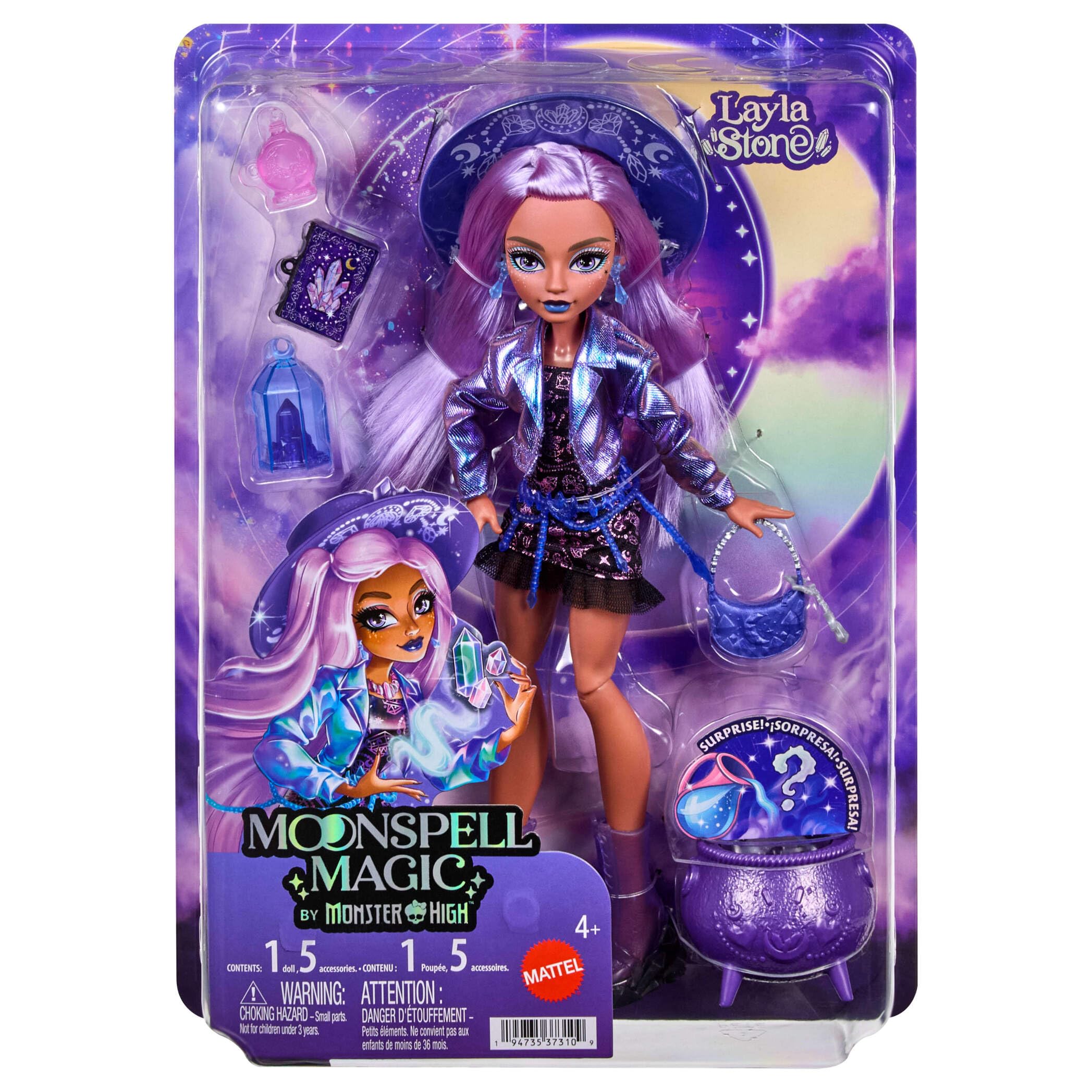 Monster High Layla Stone Moonspell Magic Doll - Crystal Witch, Ages 4+ 7