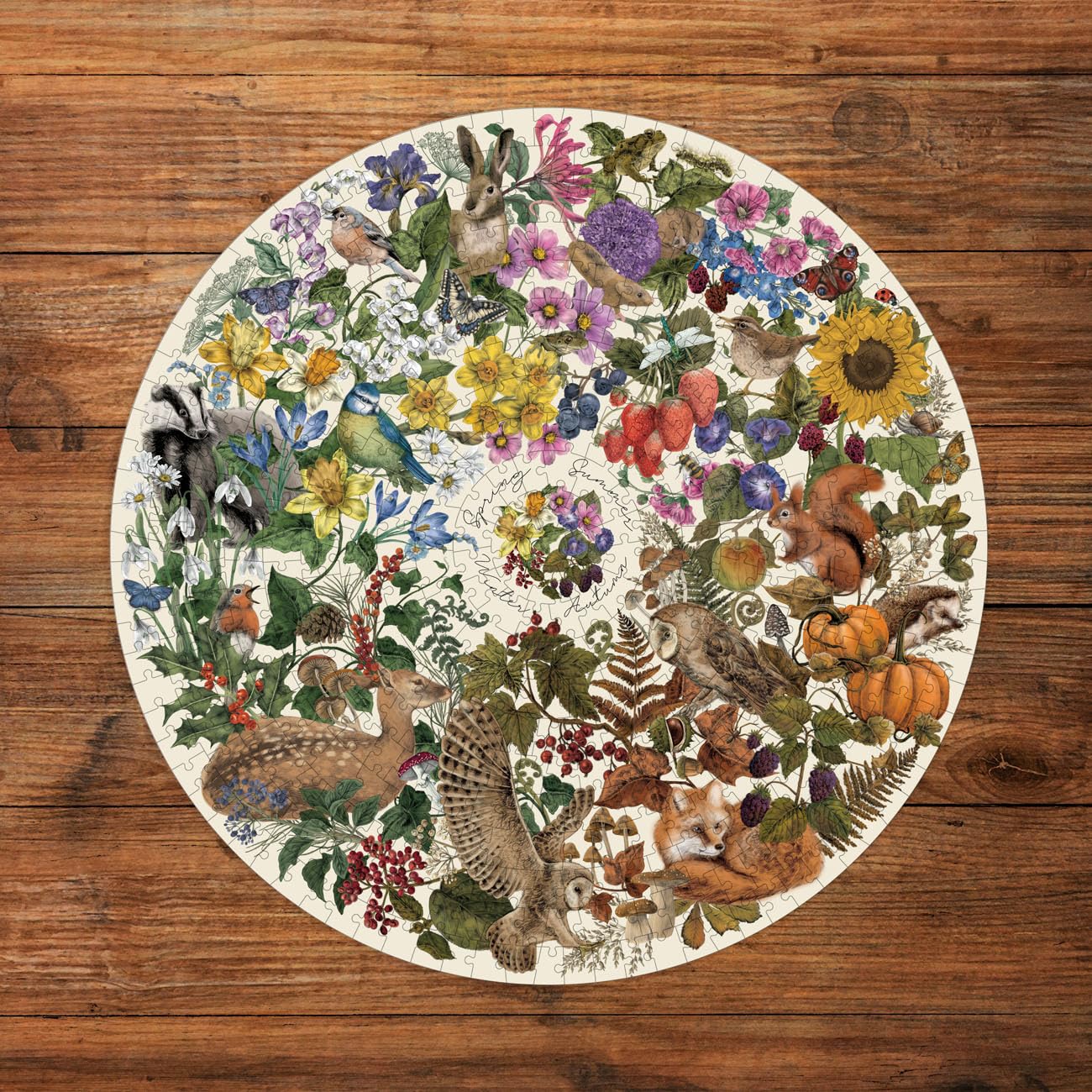 Gibsons The Art File Nature’s Seasons 500 Piece Circular Jigsaw Puzzle | 49 cm Diameter 2
