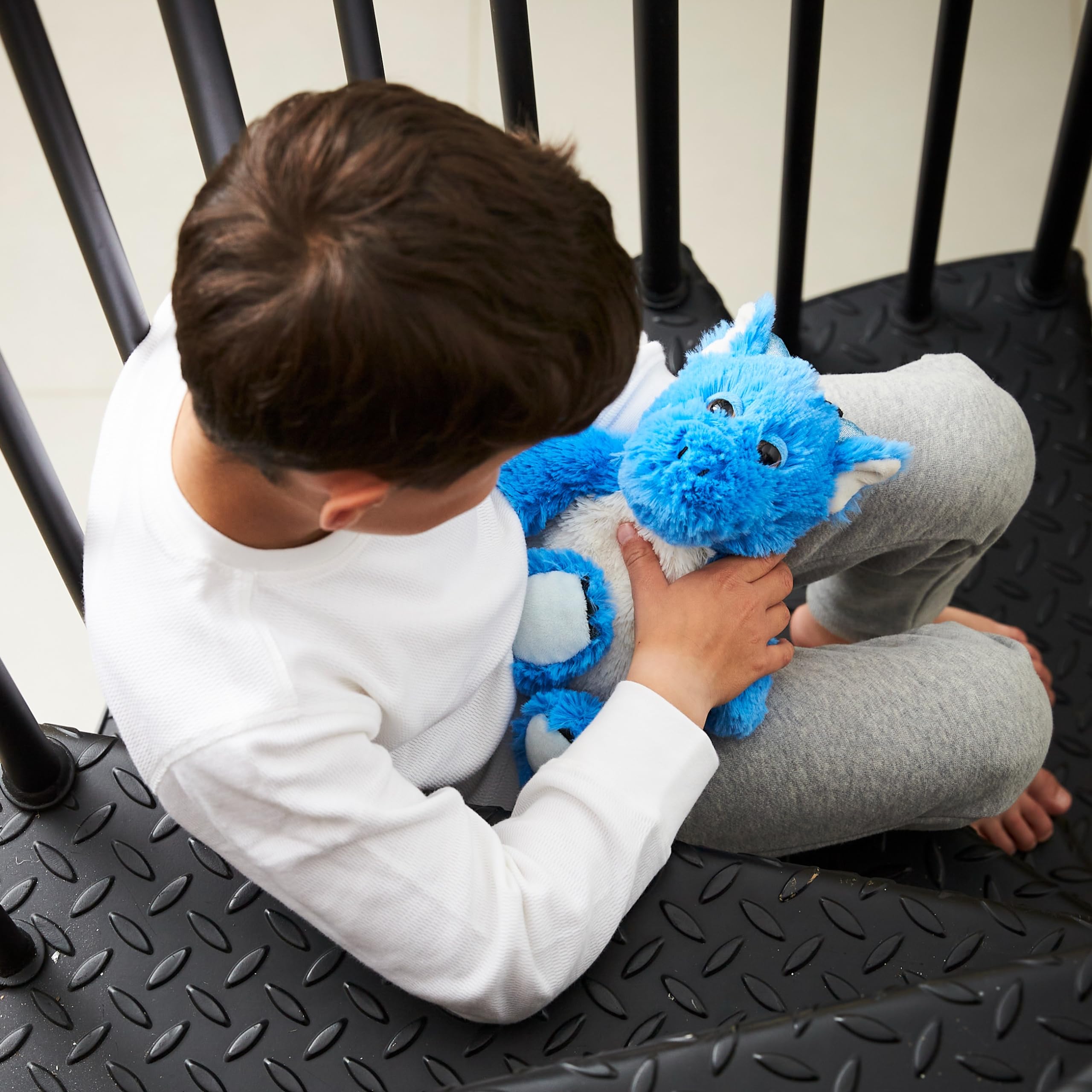 Warmies - Blue Dragon Weighted Teddy Junior Size Microwavable Heat Pad with French Lavender 8