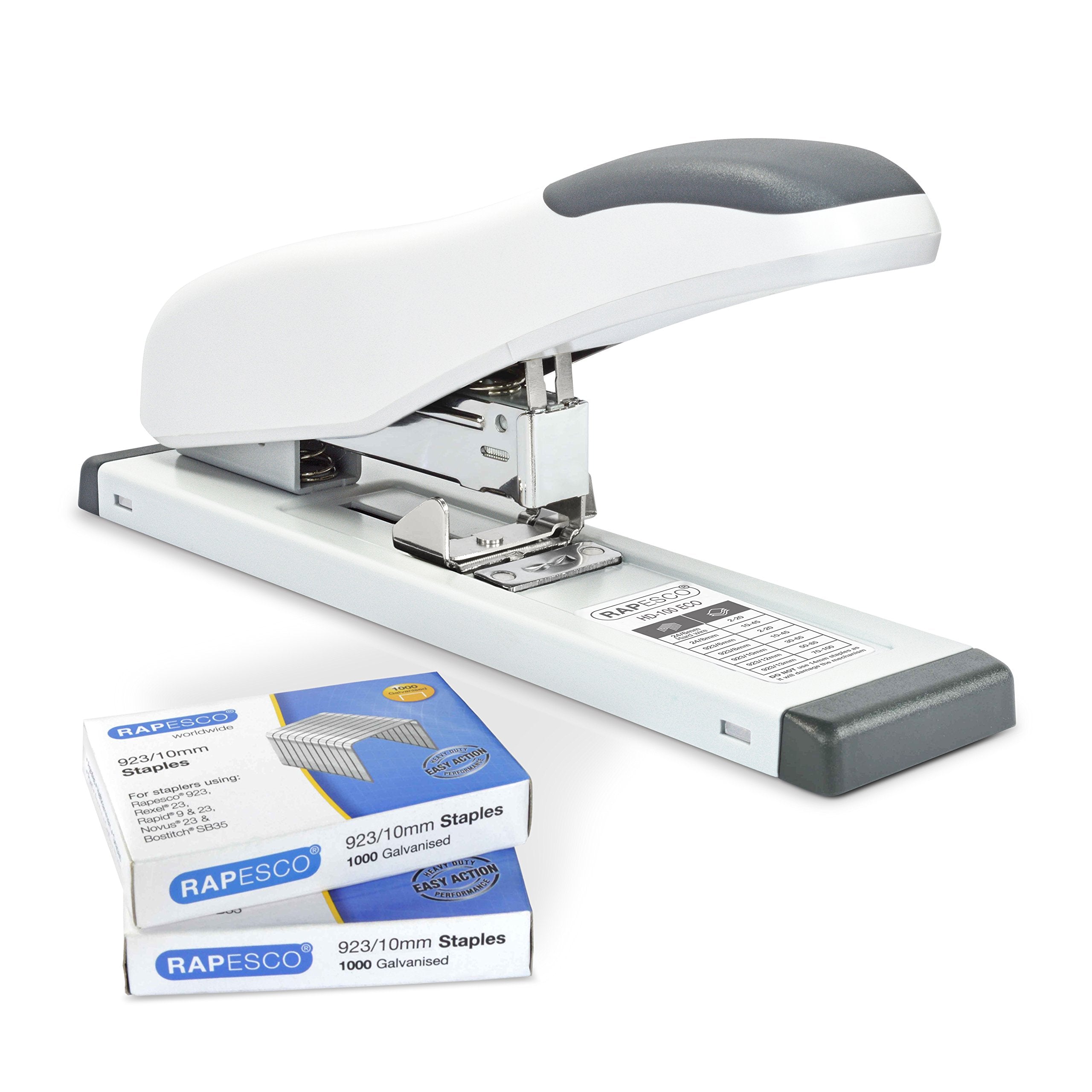 Rapesco 1391 ECO HD-100 Heavy-Duty Stapler - 100 Sheet Capacity | Includes 2000 Type 923/10mm Staples
