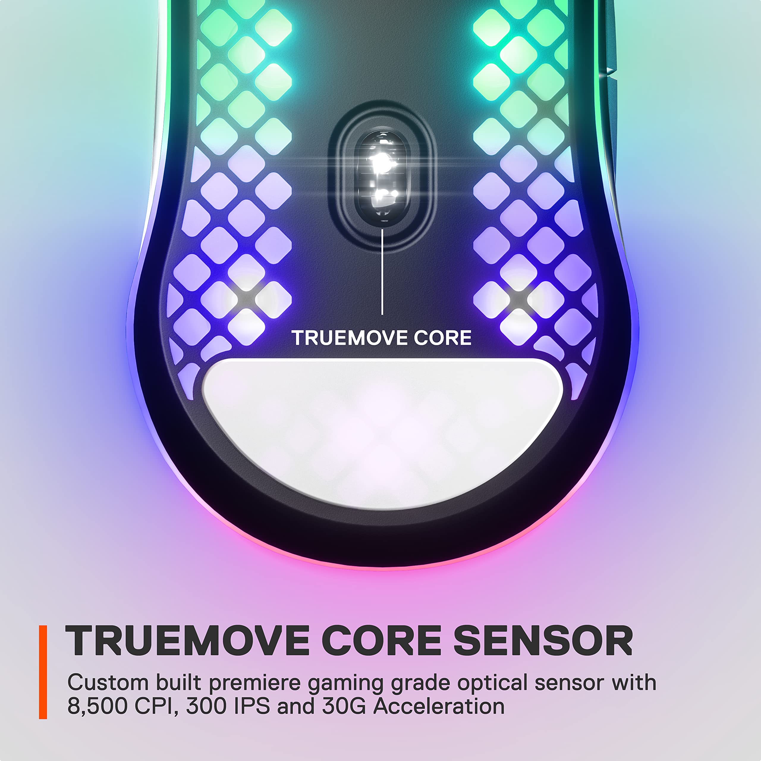 SteelSeries Aerox 3 - 59g Ultra-Lightweight Holey RGB Gaming Mouse with IP54 AquaBarrier 9