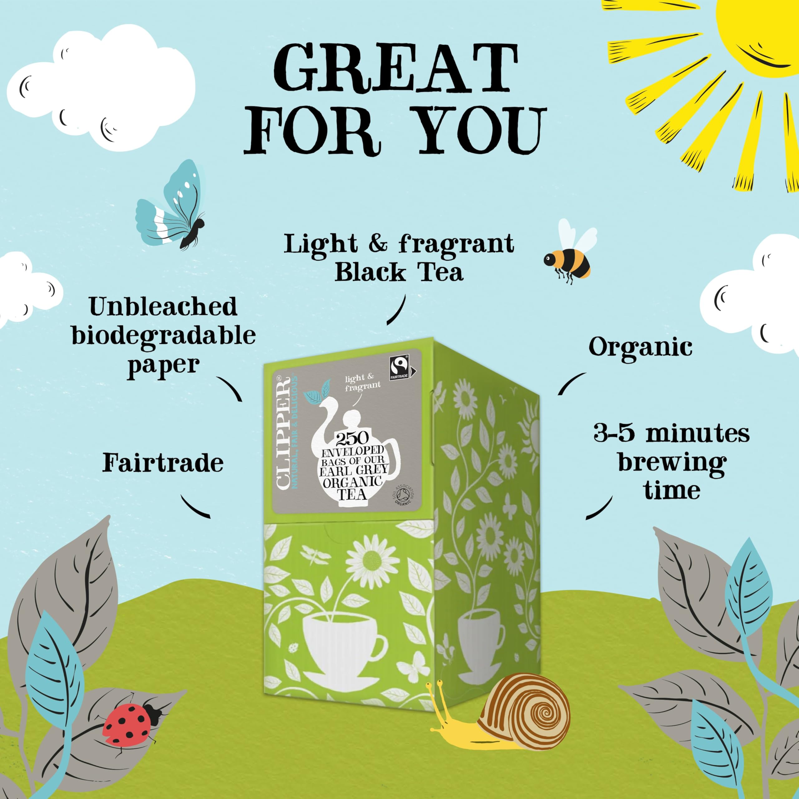 Clipper Organic Earl Grey Tea Bags - Fairtrade & Biodegradable | 250 Count 2
