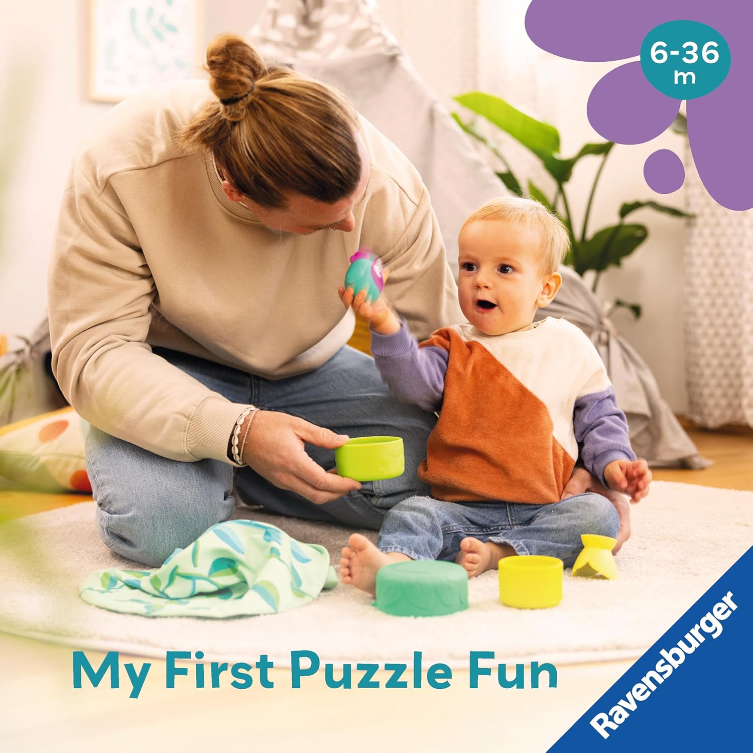 Ravensburger Play+ 3-in-1 Bird's Nest Stacking Cups - Baby Toys for 6 Months and Up 3