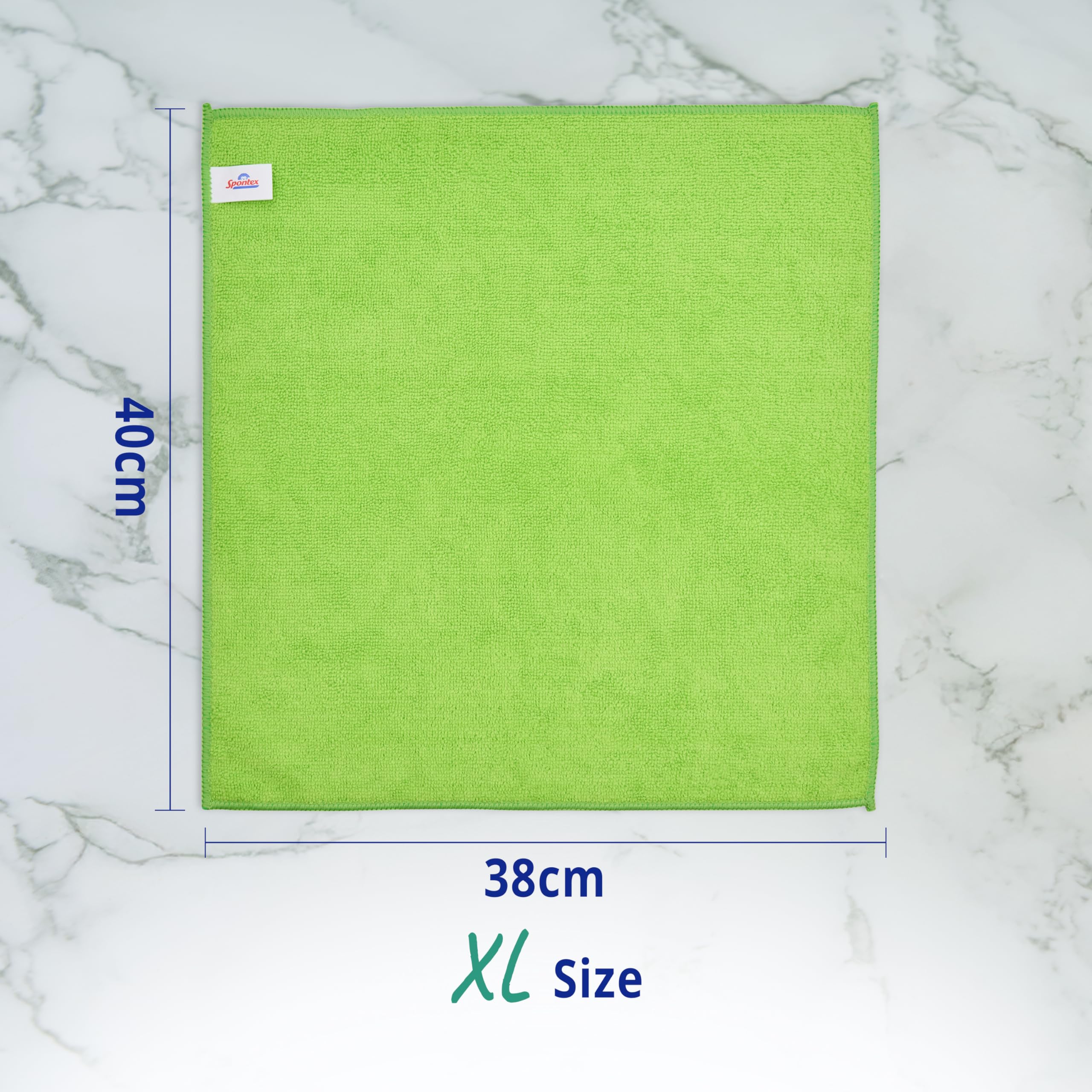 Spontex Specialist Microfibre Cloths - Pack of 10 | XL Size 38x40cm | Machine Washable 7