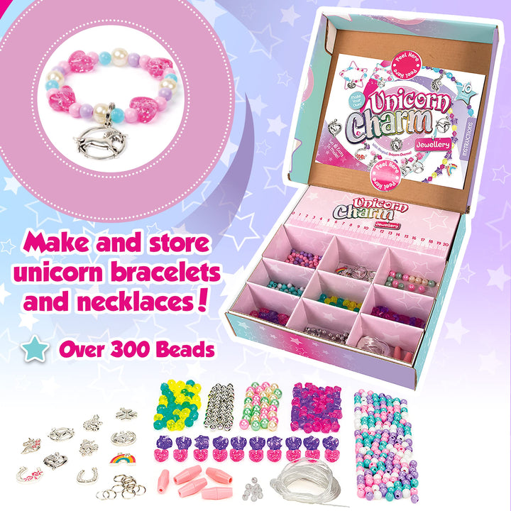 Craftbox CB806 Unicorn Charm Jewellery Craft Set, Mixed.