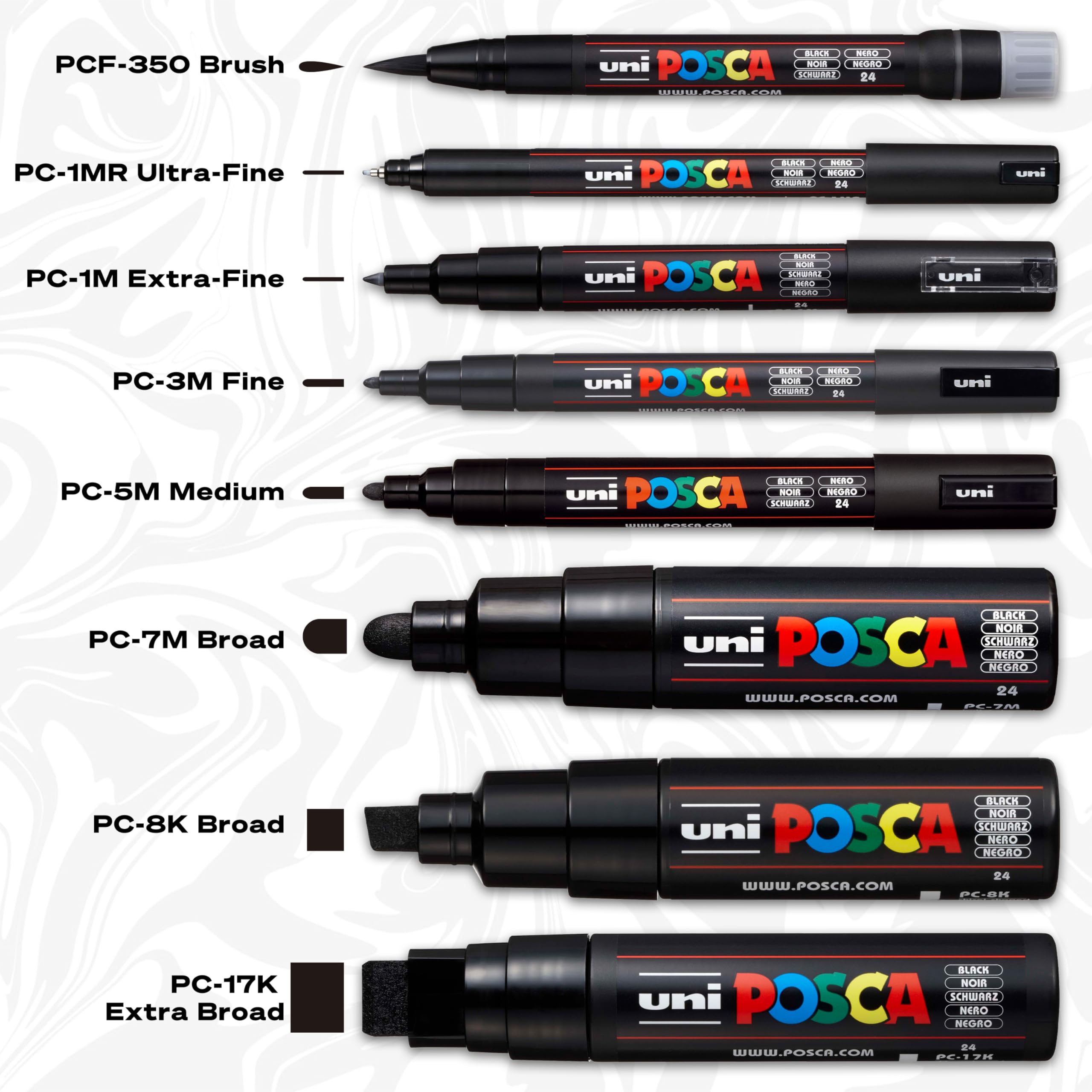 Uni-Ball Posca PC-1MR Ultra Fine Bullet Tip Marker - White 10