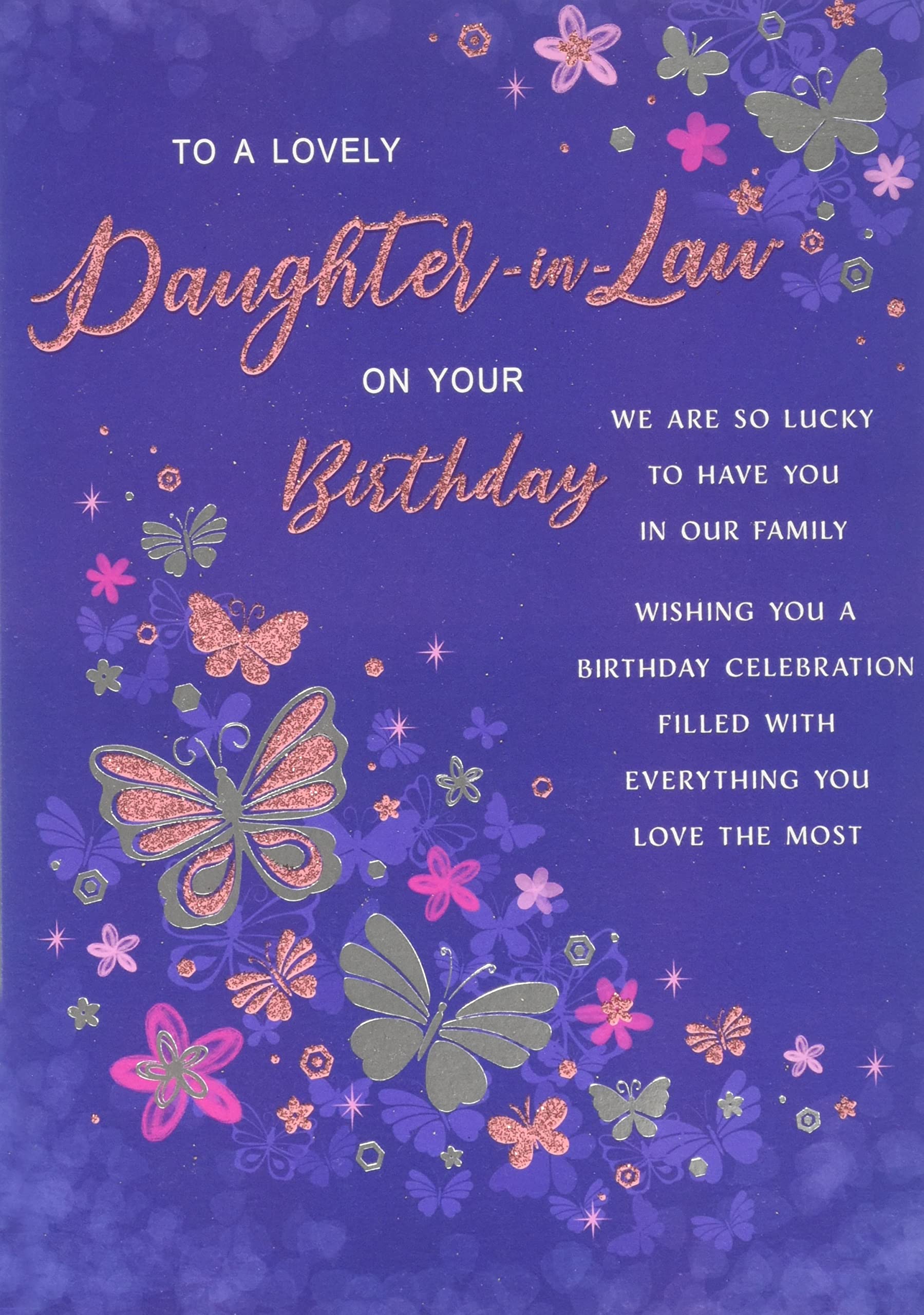 Piccadilly Greetings Daughter In Law Birthday Card - 9 x 6 Inches | Purple