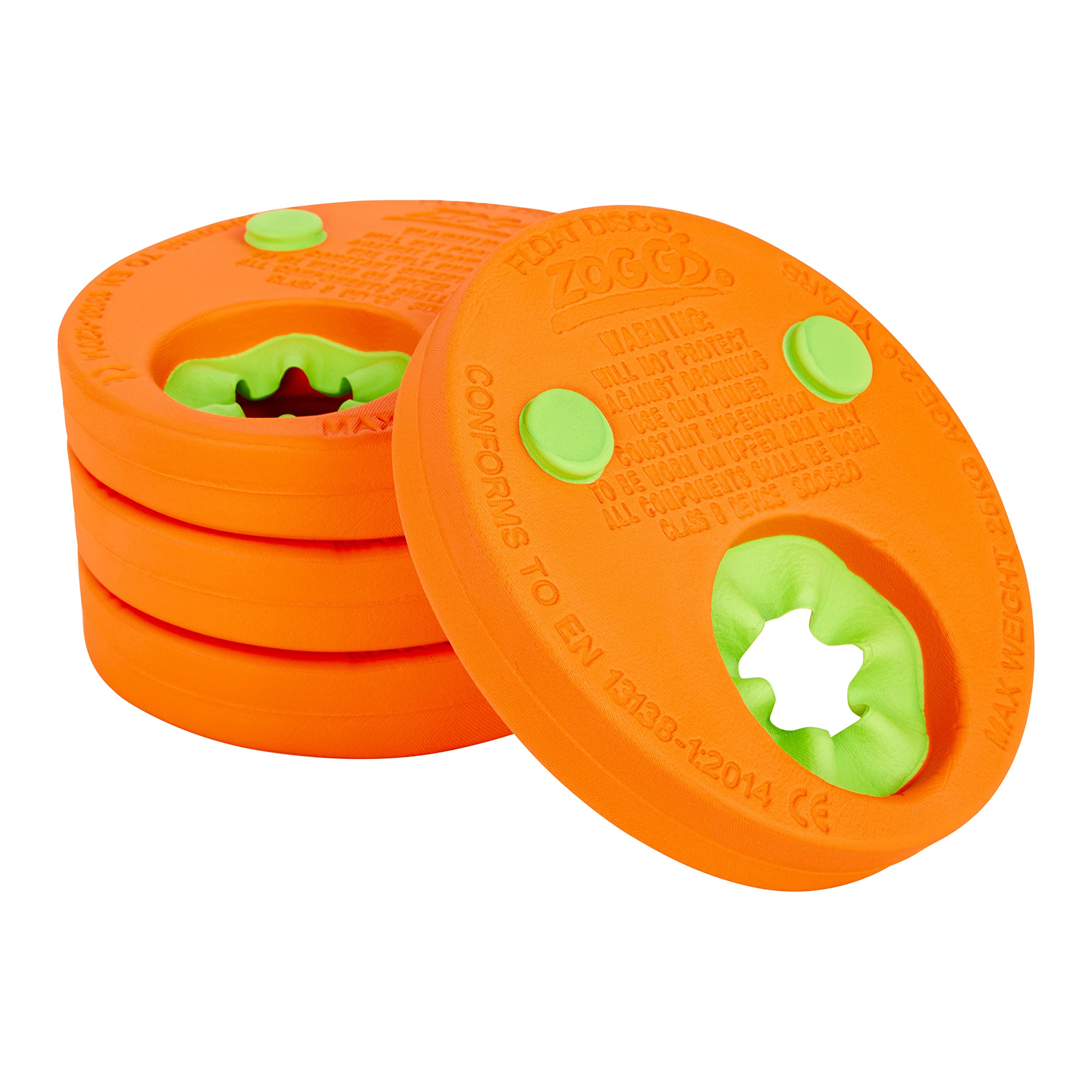 Zoggs Float Discs Armbands - Confidence Building Swimming Aid for Children Ages 2-6 Years, Orange/Green 1