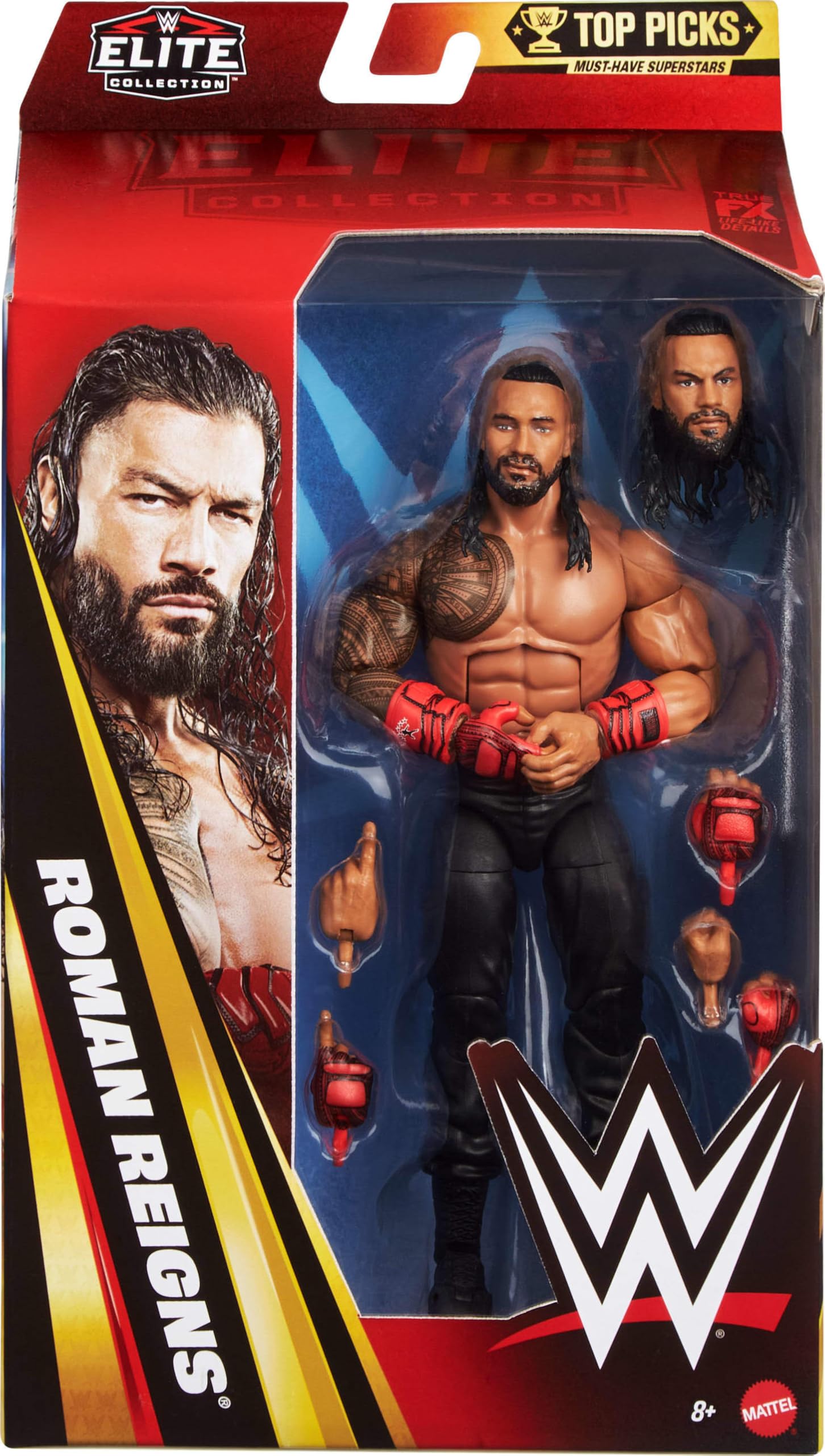 Mattel WWE Elite Collection Roman Reigns Action Figure | 6-inch Scale | Interchangeable Parts 2