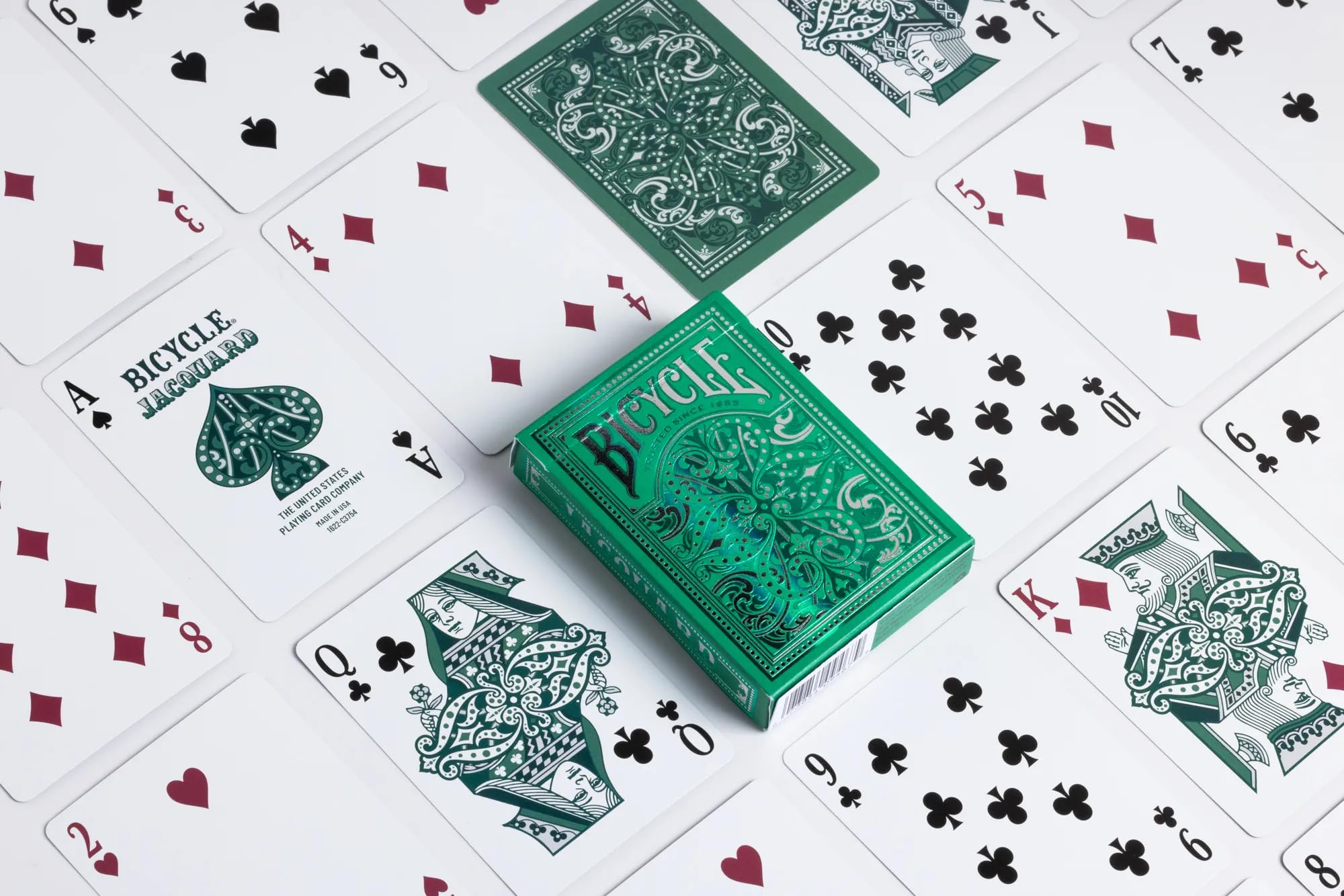 Bicycle Jacquard Playing Cards - Green Deck | Air Cushion Finish | Cardstock 2
