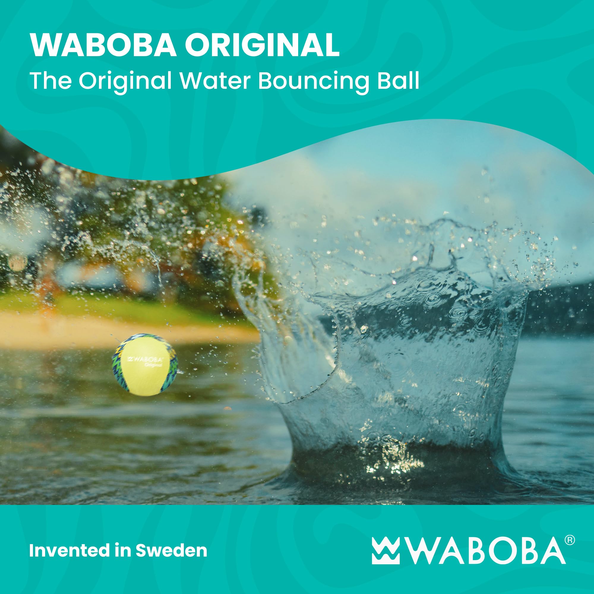 Waboba Original Water Bouncing Ball - Gel Core | Zigzag Color | Ages 8+